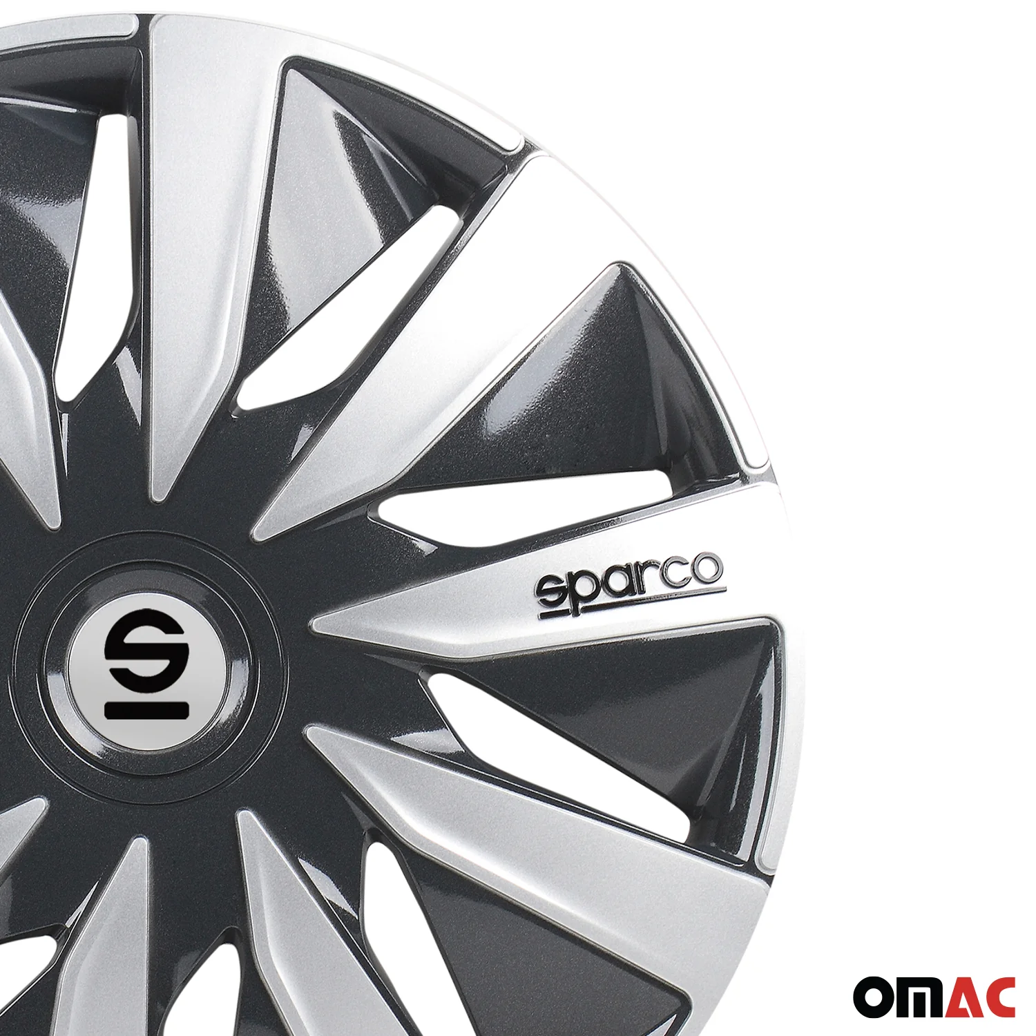 Radkappen Radzierblenden Sparco Lazio 15" Zoll Auto Abdeckung Set Grau Silber 4x - Image 8