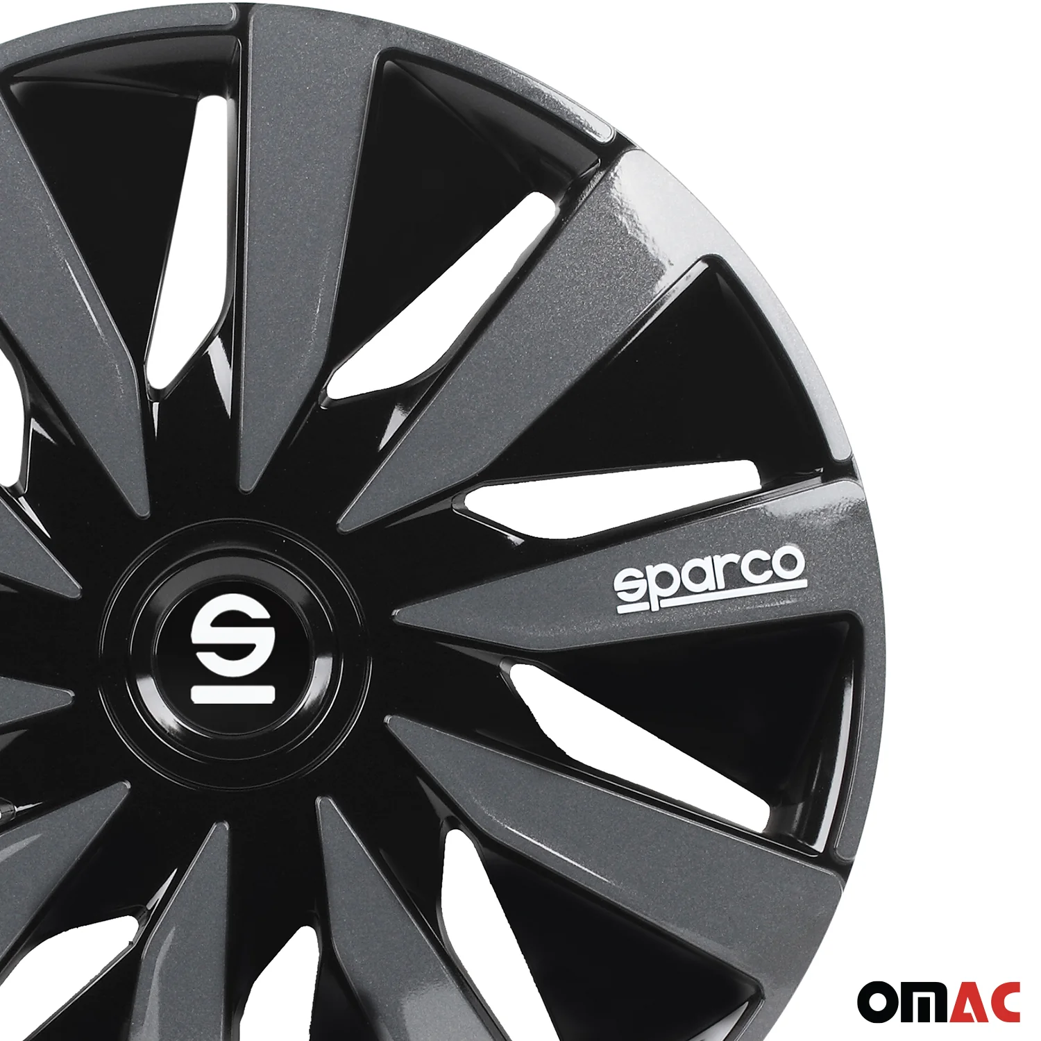 Radkappen Radzierblenden Sparco Lazio 16" Zoll Abdeckung Set Schwarz Grau 4x - Image 8