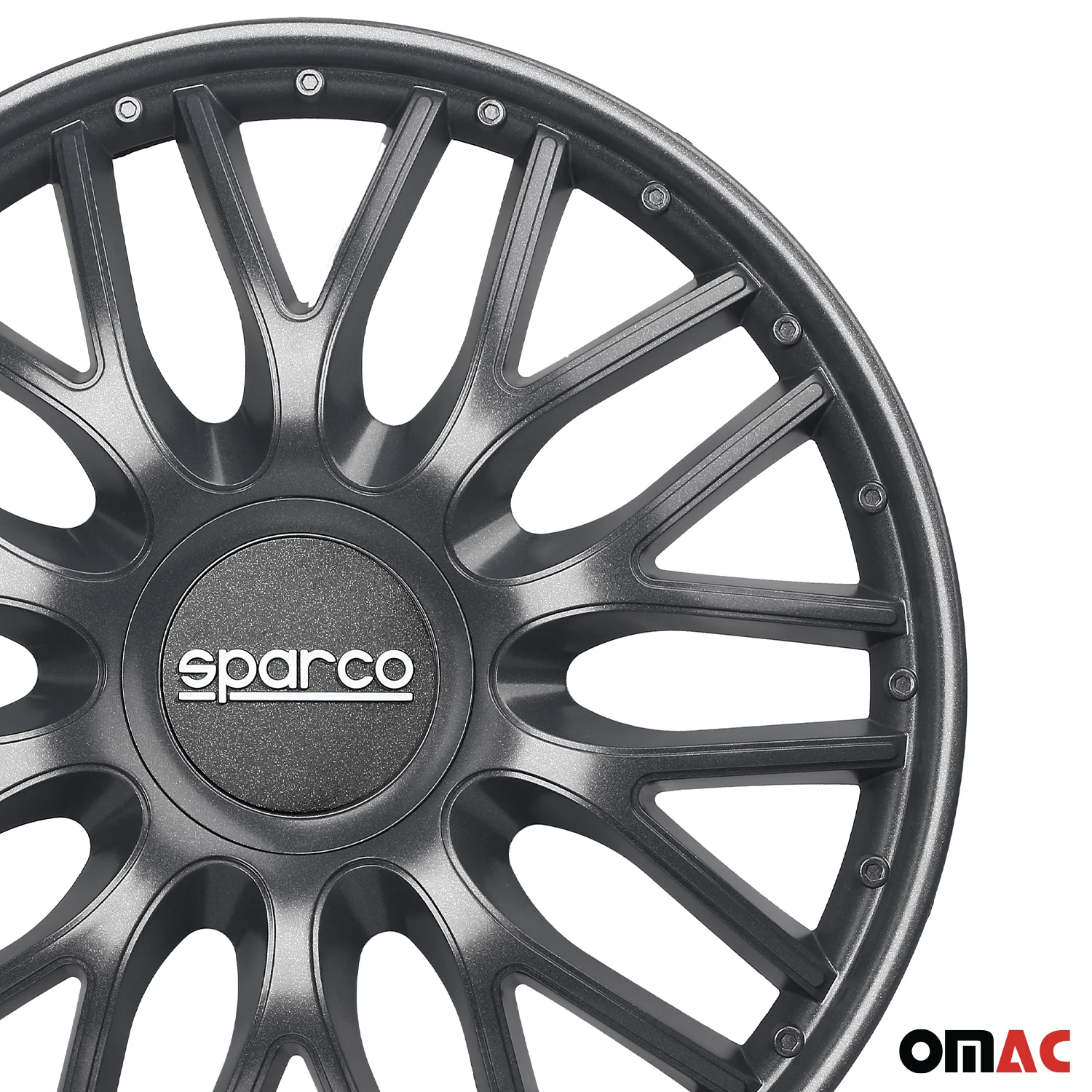 Radkappen Radzierblenden Sparco Roma 14" Zoll Auto Abdeckung Set Grau 4 Stück - Image 8