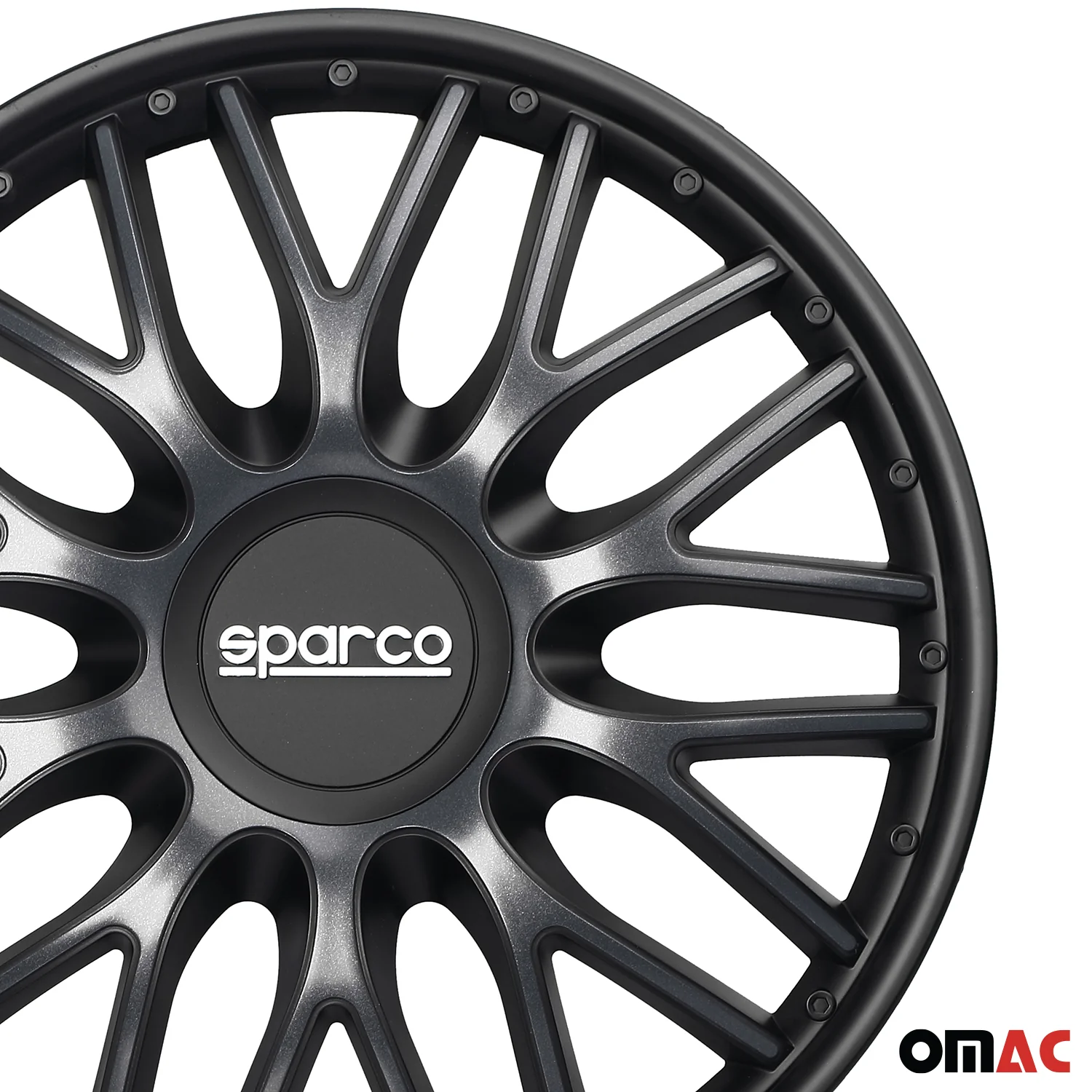 Radkappen Radzierblenden Sparco Roma 14" Zoll Auto Abdeckung Set Grau Schwarz 4x - Image 8