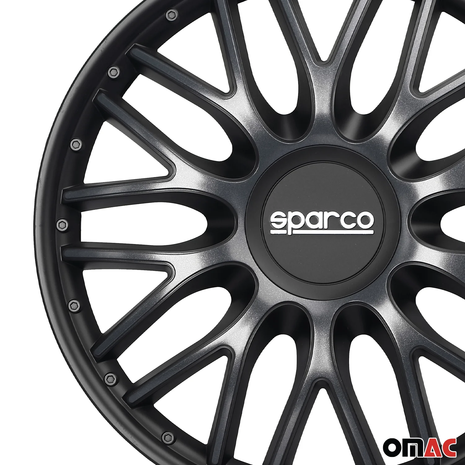 Radkappen Radzierblenden Sparco Roma 15" Zoll Auto Abdeckung Set Grau Schwarz 4x - Image 7