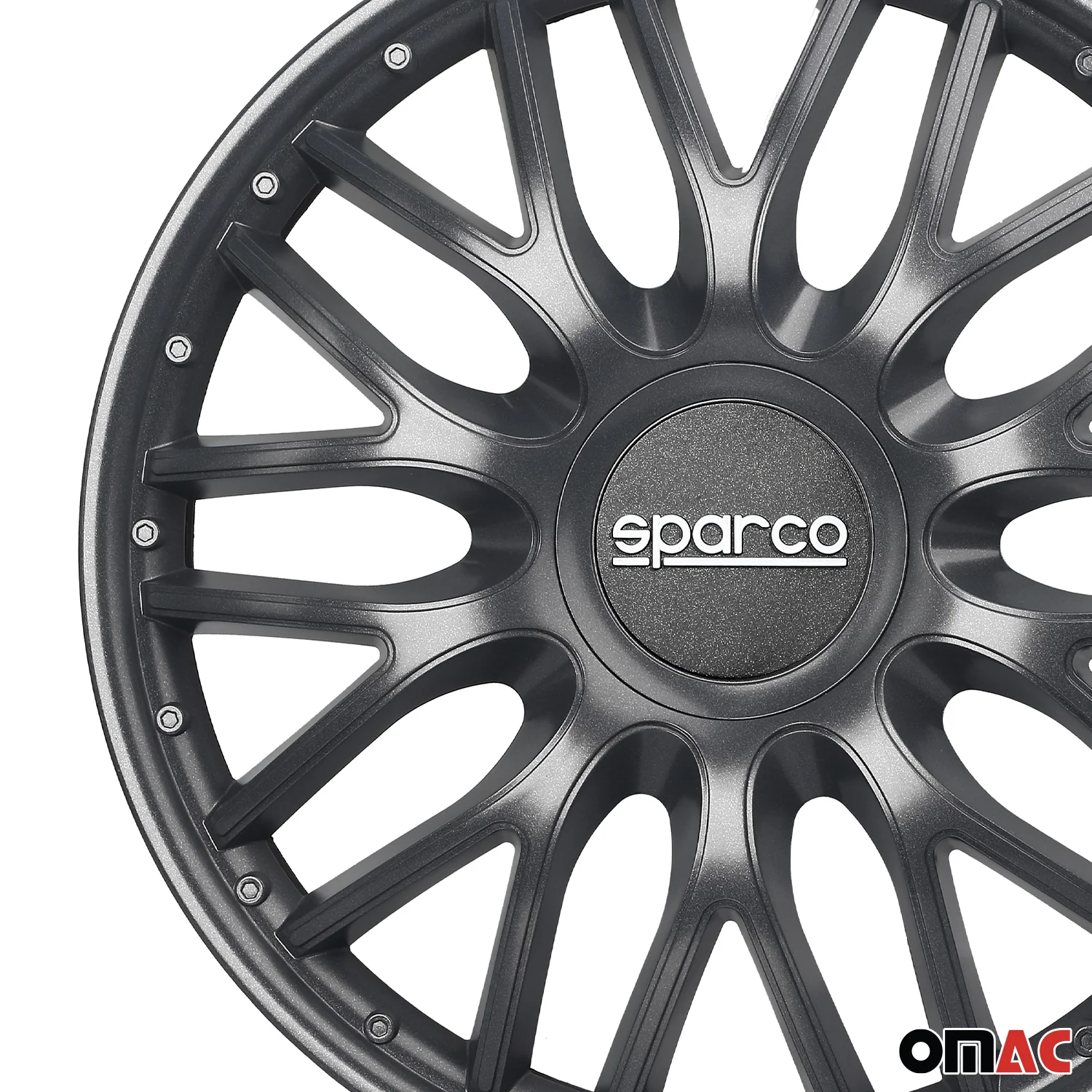Radkappen Radzierblenden Sparco Roma 16" Zoll Auto Abdeckung Set Grau 4 Stück - Image 7