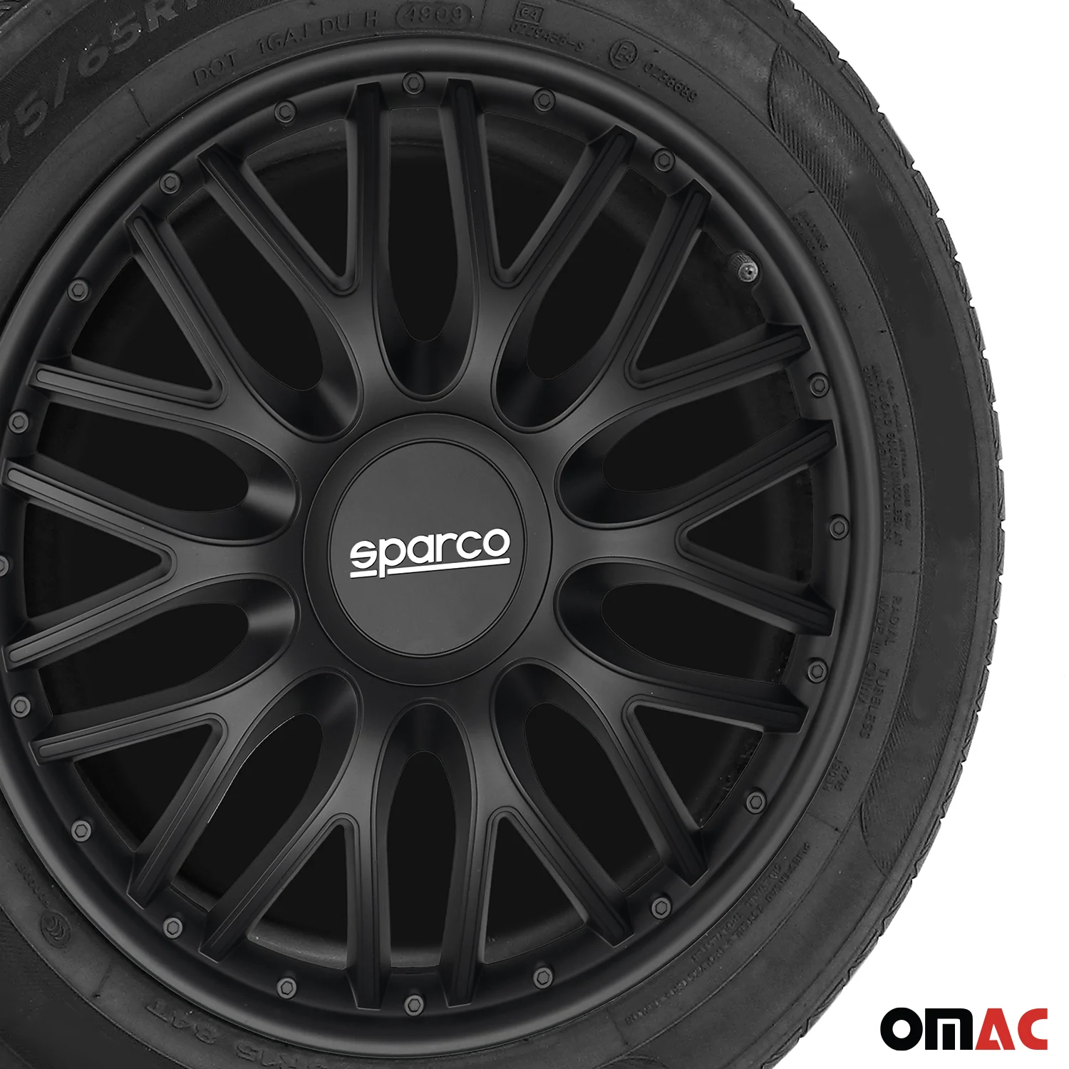 Radkappen Radzierblenden Sparco Roma 16" Zoll Auto Abdeckung Set Schwarz 4x - Image 6
