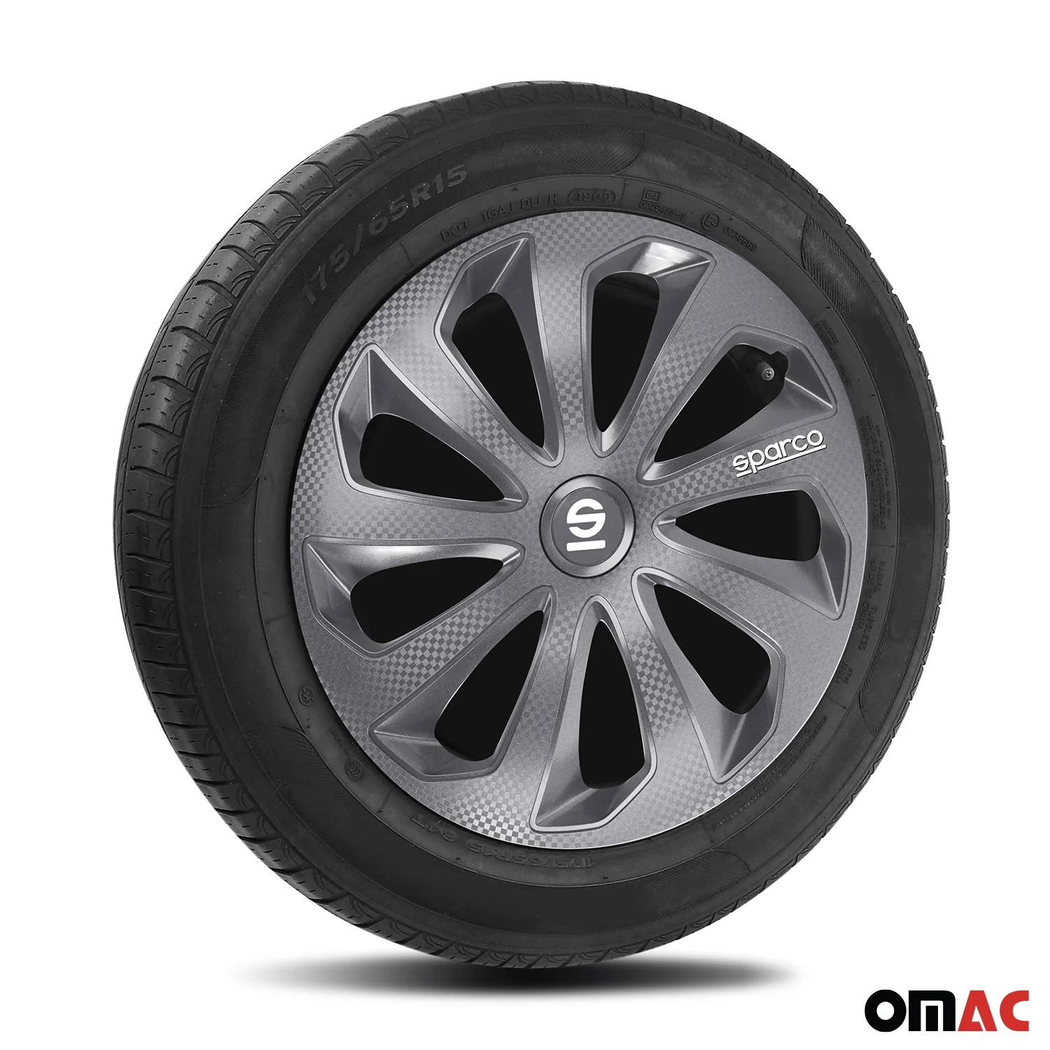 Radkappen Radzierblenden Sparco Sicilia 14" Zoll Abdeckung Set Grau Carbon 4x - Image 5