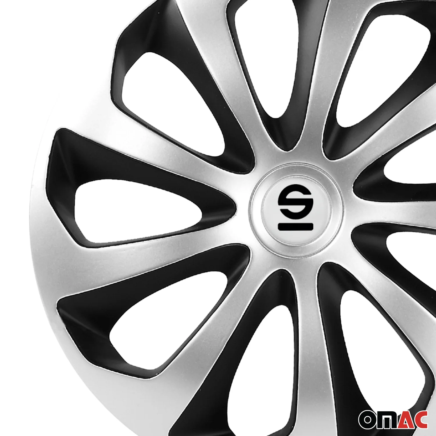 Radkappen Radzierblenden Sparco Sicilia 14" Zoll Abdeckung Set Silber Schwarz 4x - Image 7