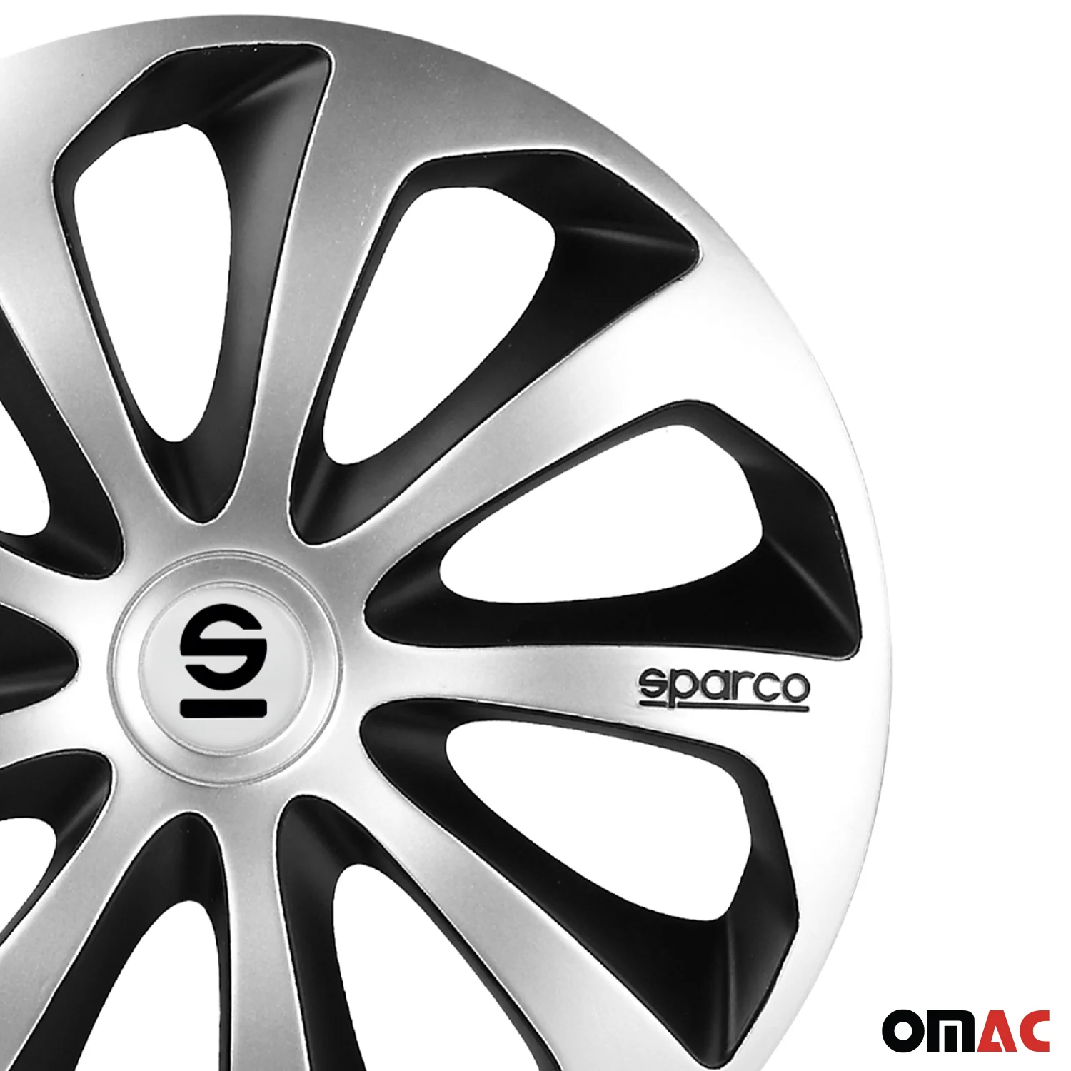 Radkappen Radzierblenden Sparco Sicilia 14" Zoll Abdeckung Set Silber Schwarz 4x - Image 8