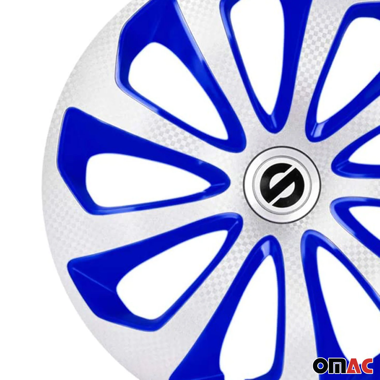 Radkappen Radzierblenden Sparco Sicilia 14" Zoll Abdeckung Silber Blau Carbon 4x - Image 7