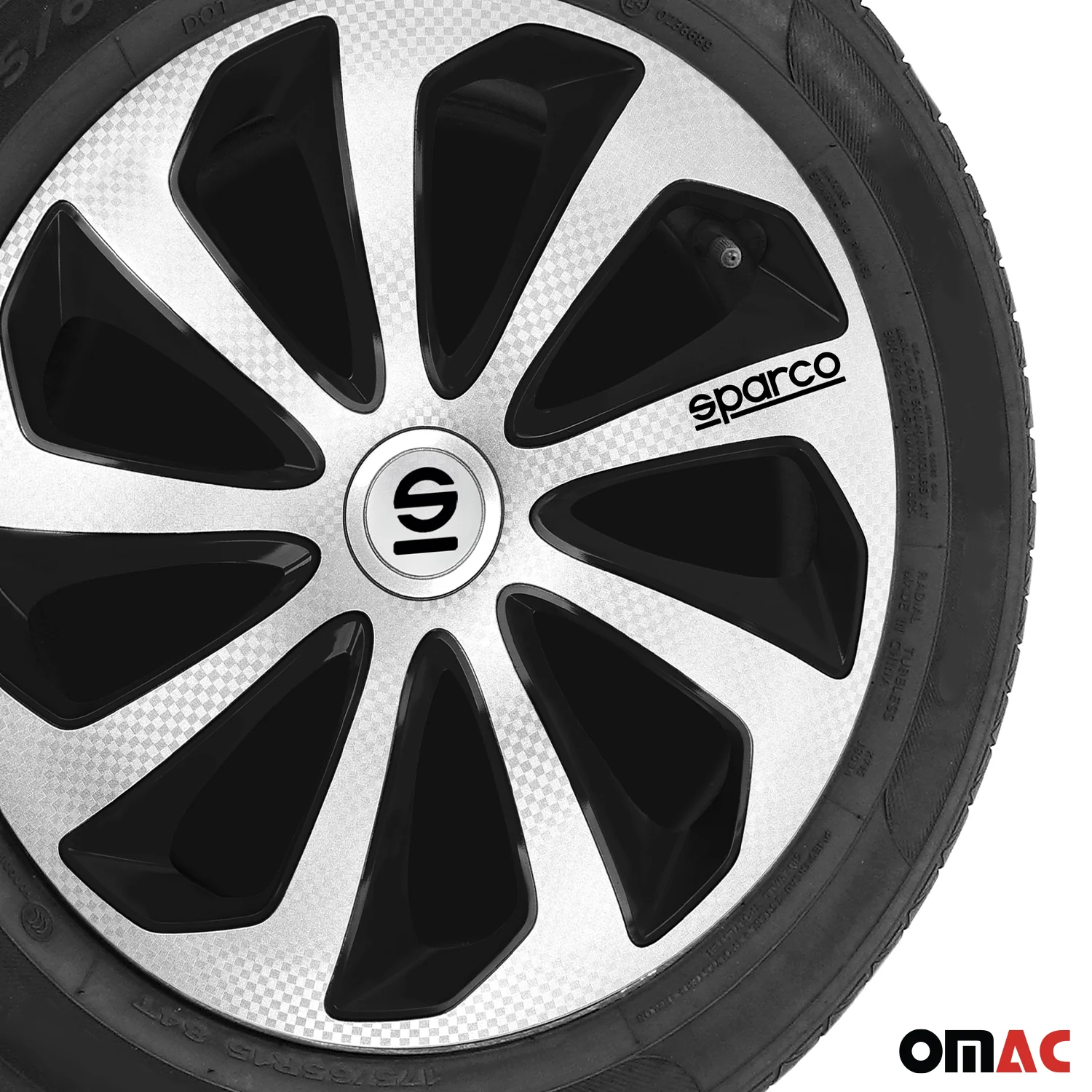 Radkappen Radzierblenden Sparco Sicilia 14" Zoll Auto Silber Carbon Schwarz 4x - Image 6
