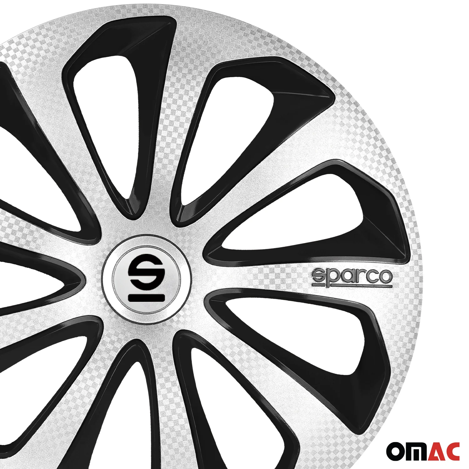 Radkappen Radzierblenden Sparco Sicilia 14" Zoll Auto Silber Carbon Schwarz 4x - Image 8
