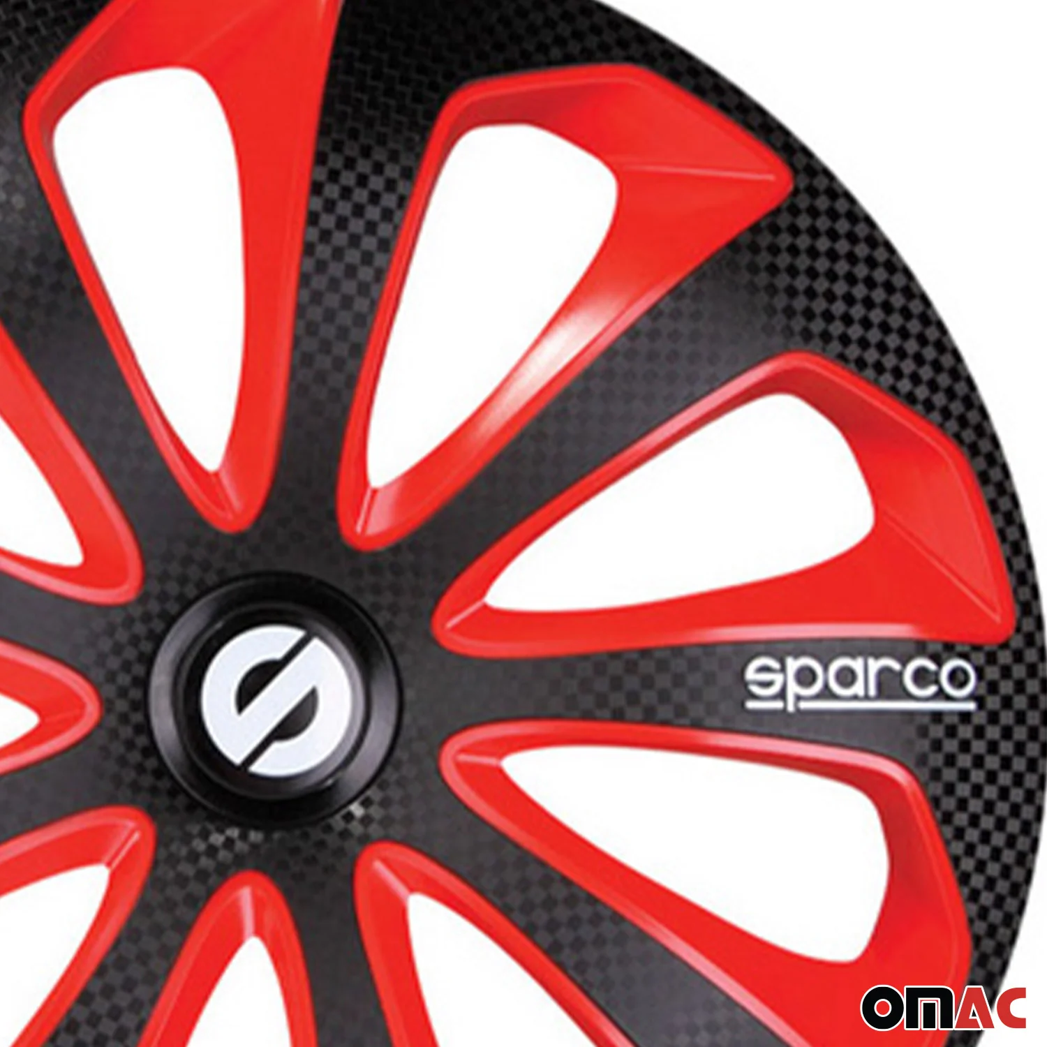 Radkappen Radzierblenden Sparco Sicilia 16" Zoll Abdeckung Schwarz Rot Carbon 4x - Image 8