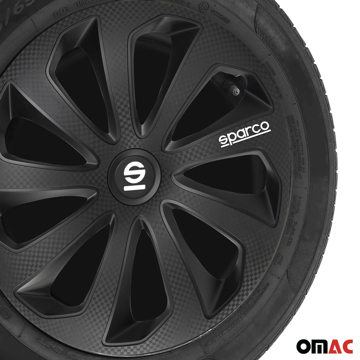 Radkappen Radzierblenden Sparco Sicilia 16" Zoll Abdeckung Set Schwarz Carbon 4x - Image 6