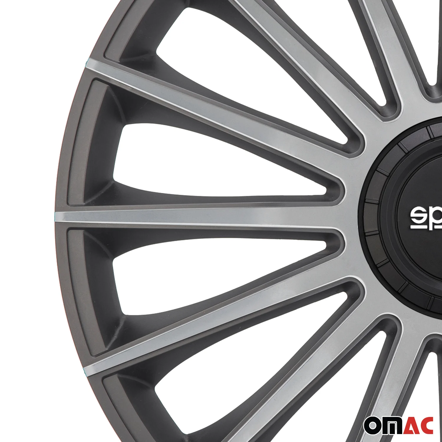 Radkappen Radzierblenden Sparco Treviso 14" Zoll Abdeckung Set Grau Silber 4x - Image 8