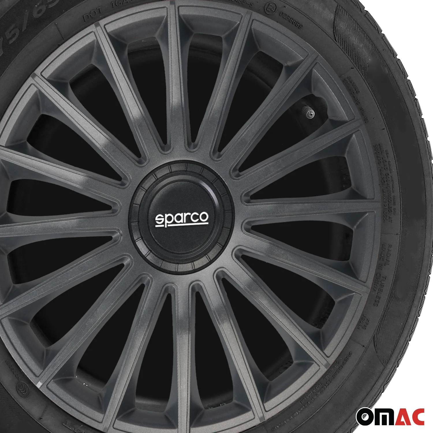 Radkappen Radzierblenden Sparco Treviso 14" Zoll Auto Abdeckung Set Grau 4x - Image 6