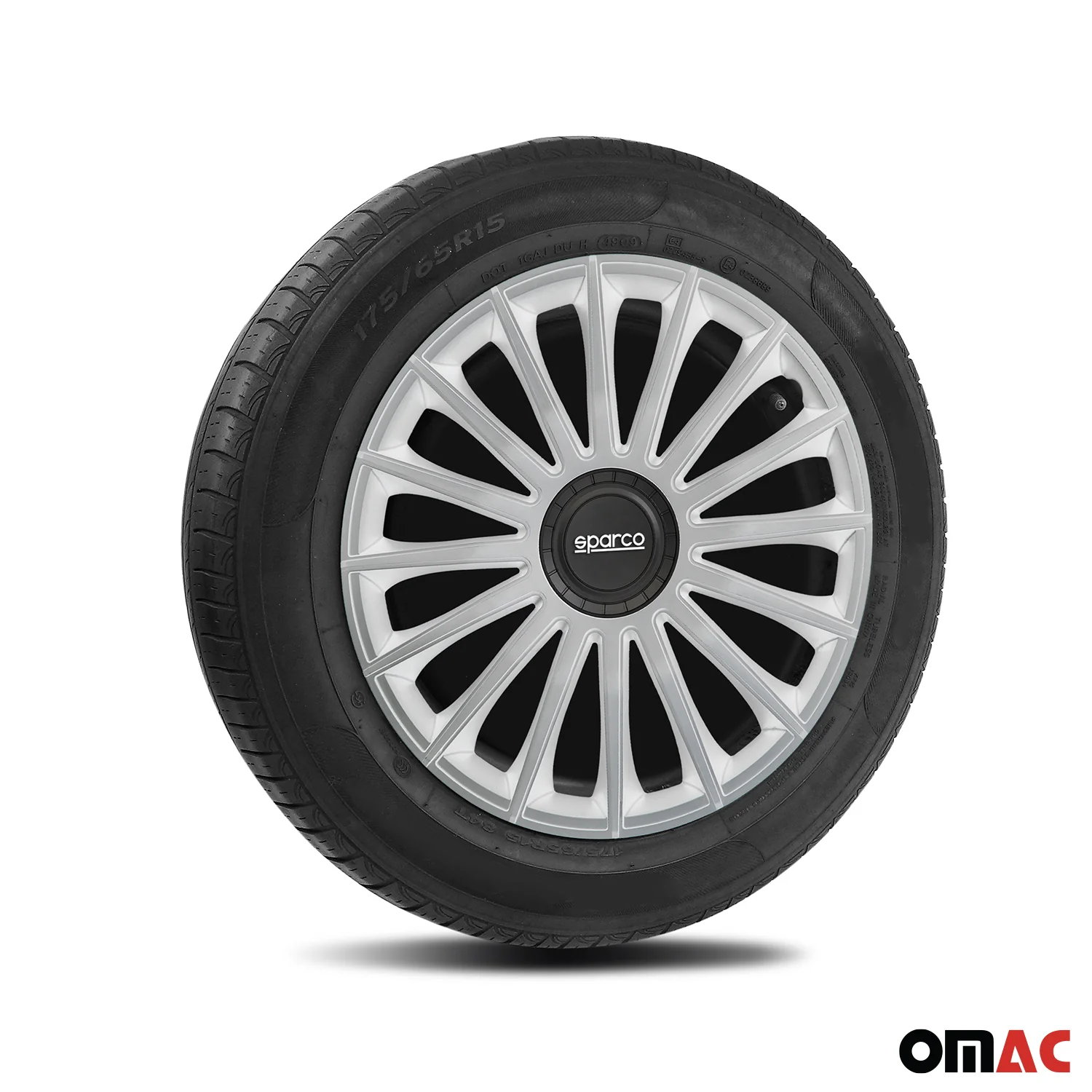 Radkappen Radzierblenden Sparco Treviso 14" Zoll Auto Abdeckung Set Silber 4x - Image 5