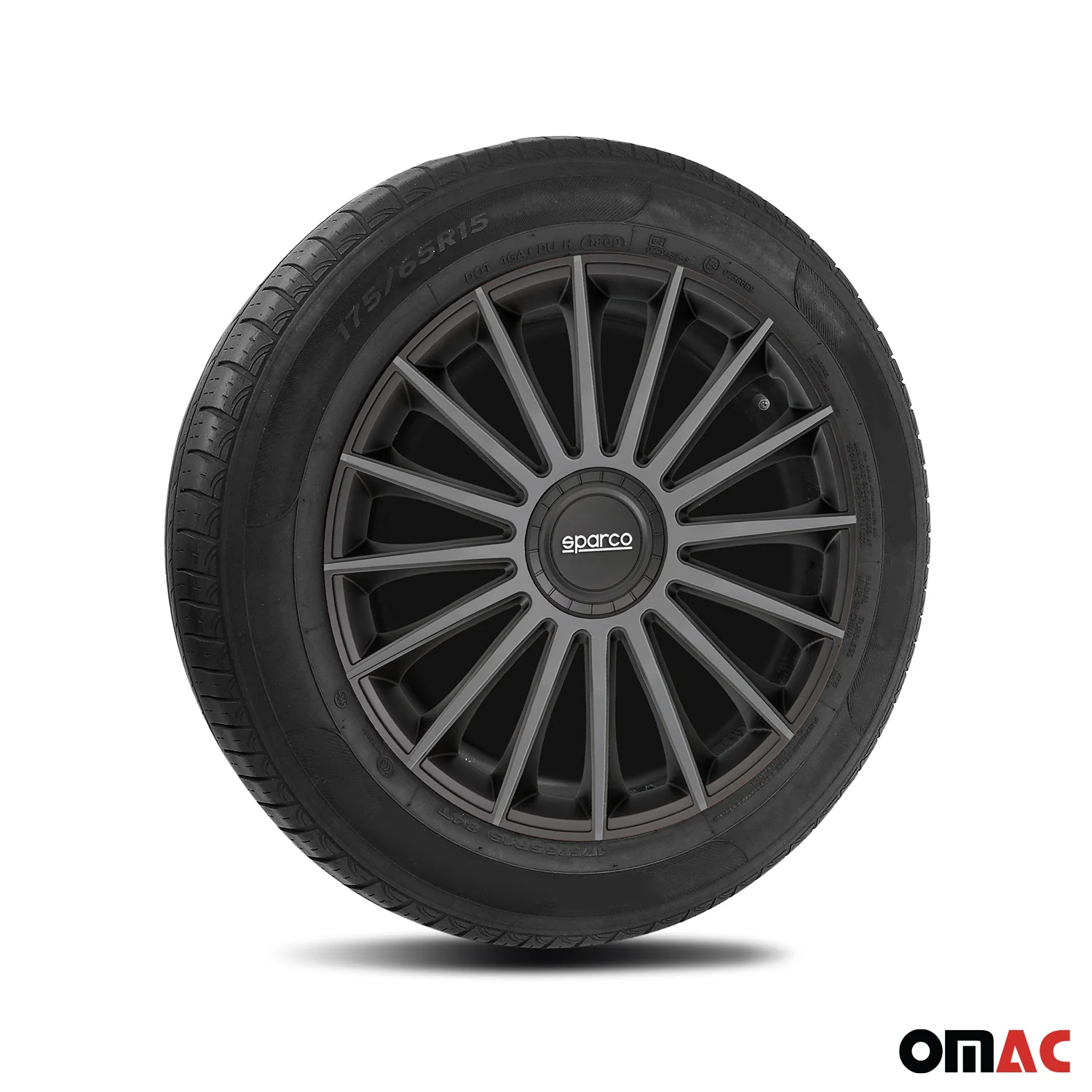 Radkappen Radzierblenden Sparco Treviso 16" Zoll Abdeckung Set Schwarz Grau 4x - Image 5