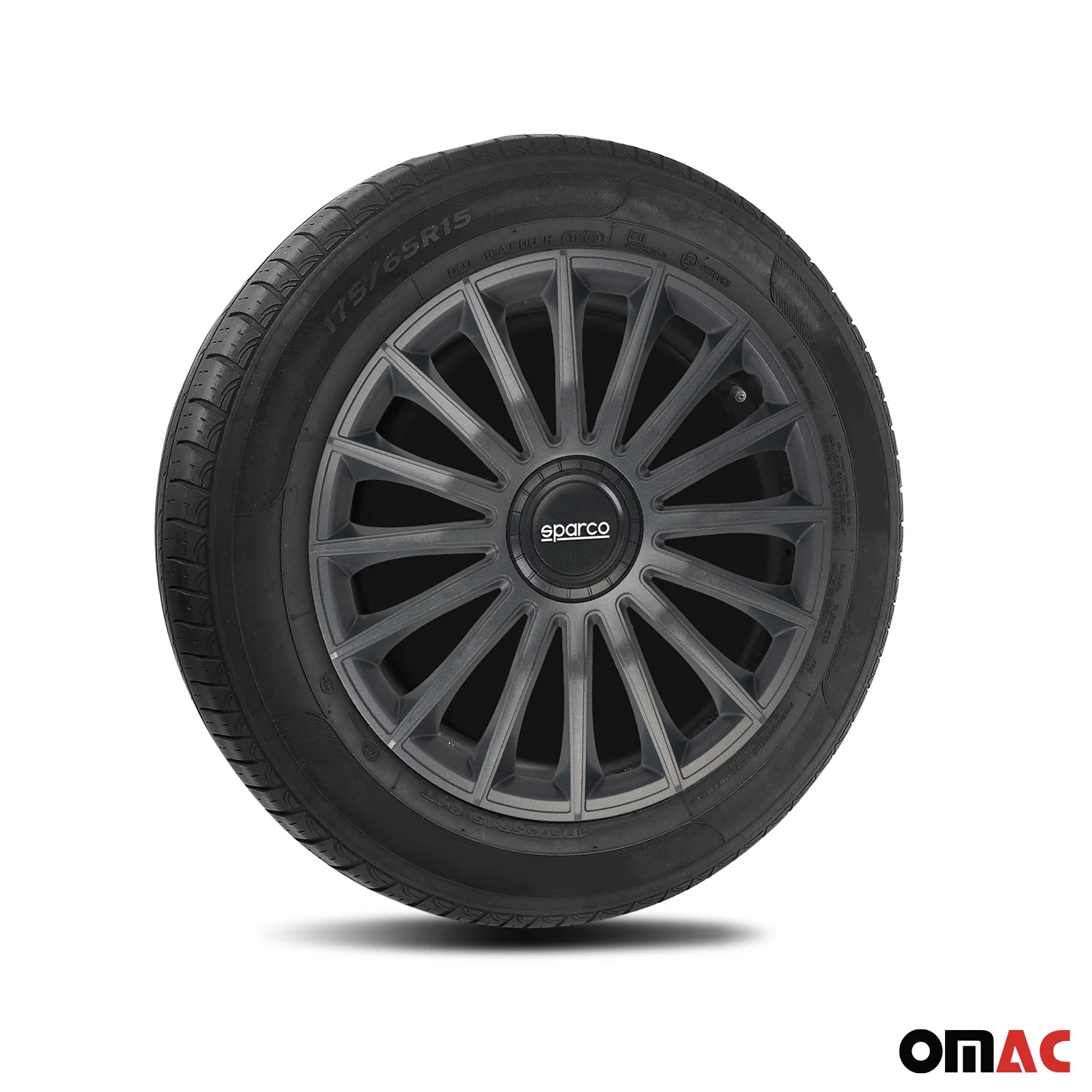 Radkappen Radzierblenden Sparco Treviso 16" Zoll Auto Abdeckung Set Grau 4x - Image 5
