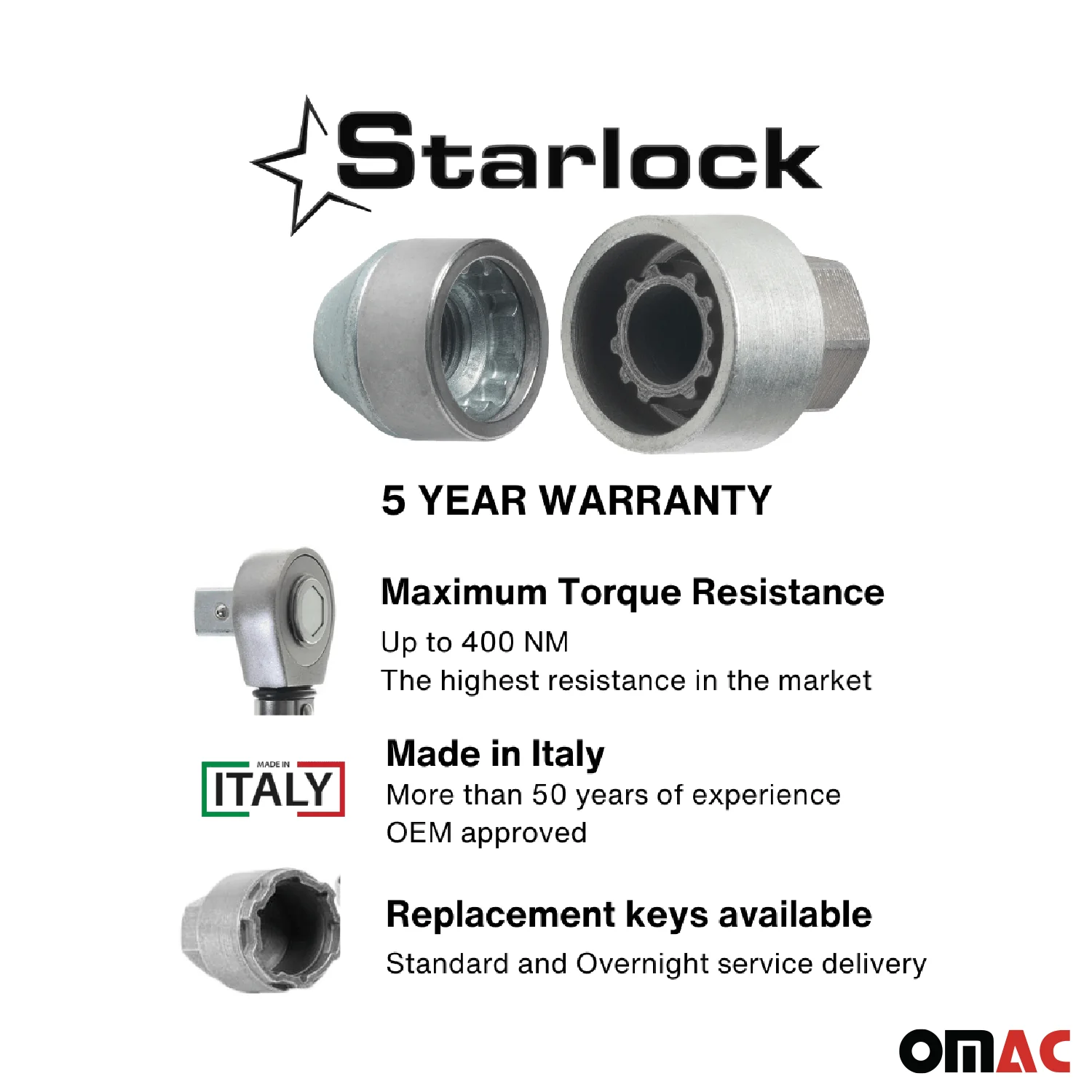 Radschloss Satz für Chevrolet Malibu ab 2012 Felgenschloss Silber 4tlg M14X1.5 - Image 3