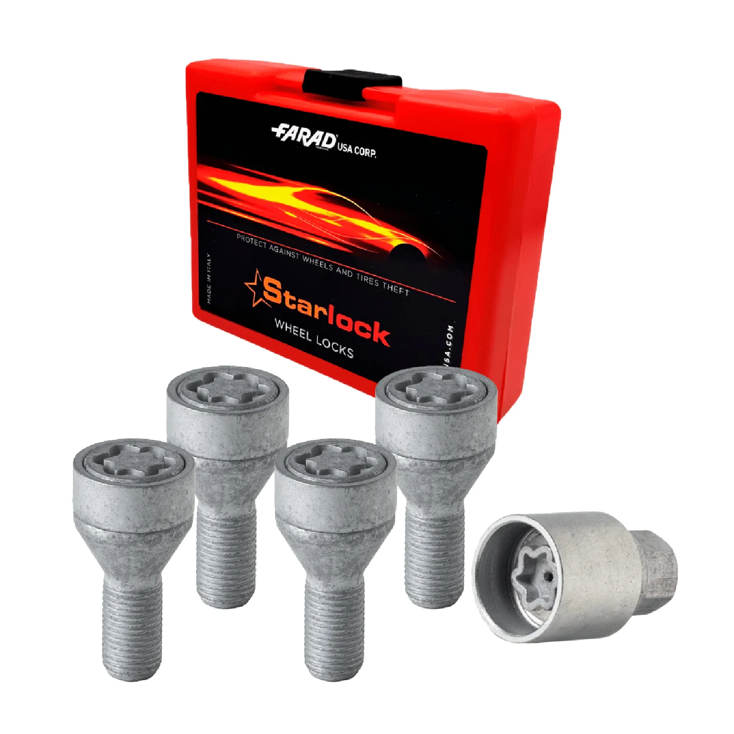 Radschloss Satz für Fiat Punto / Marea/ Palio/ Idea ab 2001 Silber M12X1.25