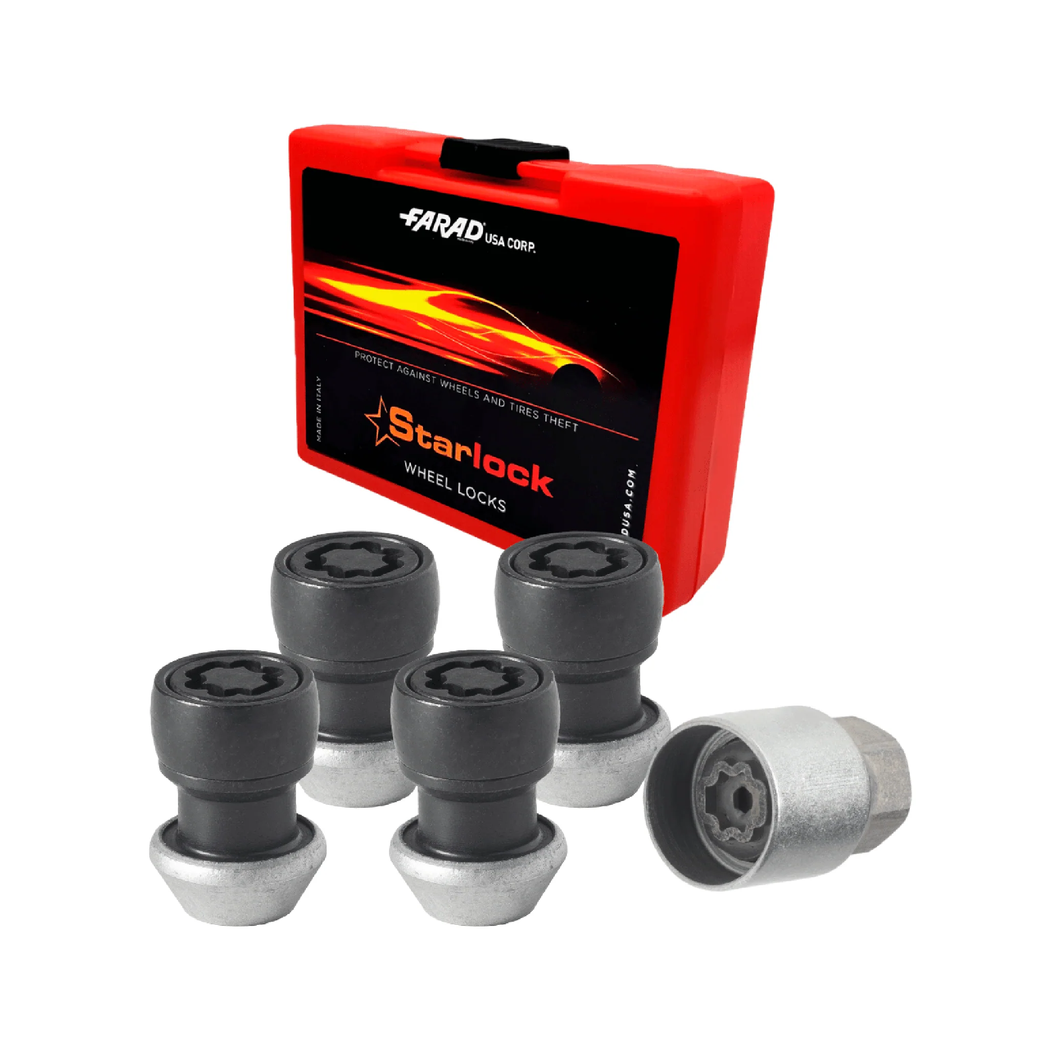 Radschloss Satz für Ford Mustang/ Mustang Mach-E ab 2016 Schwarz M14X1.5