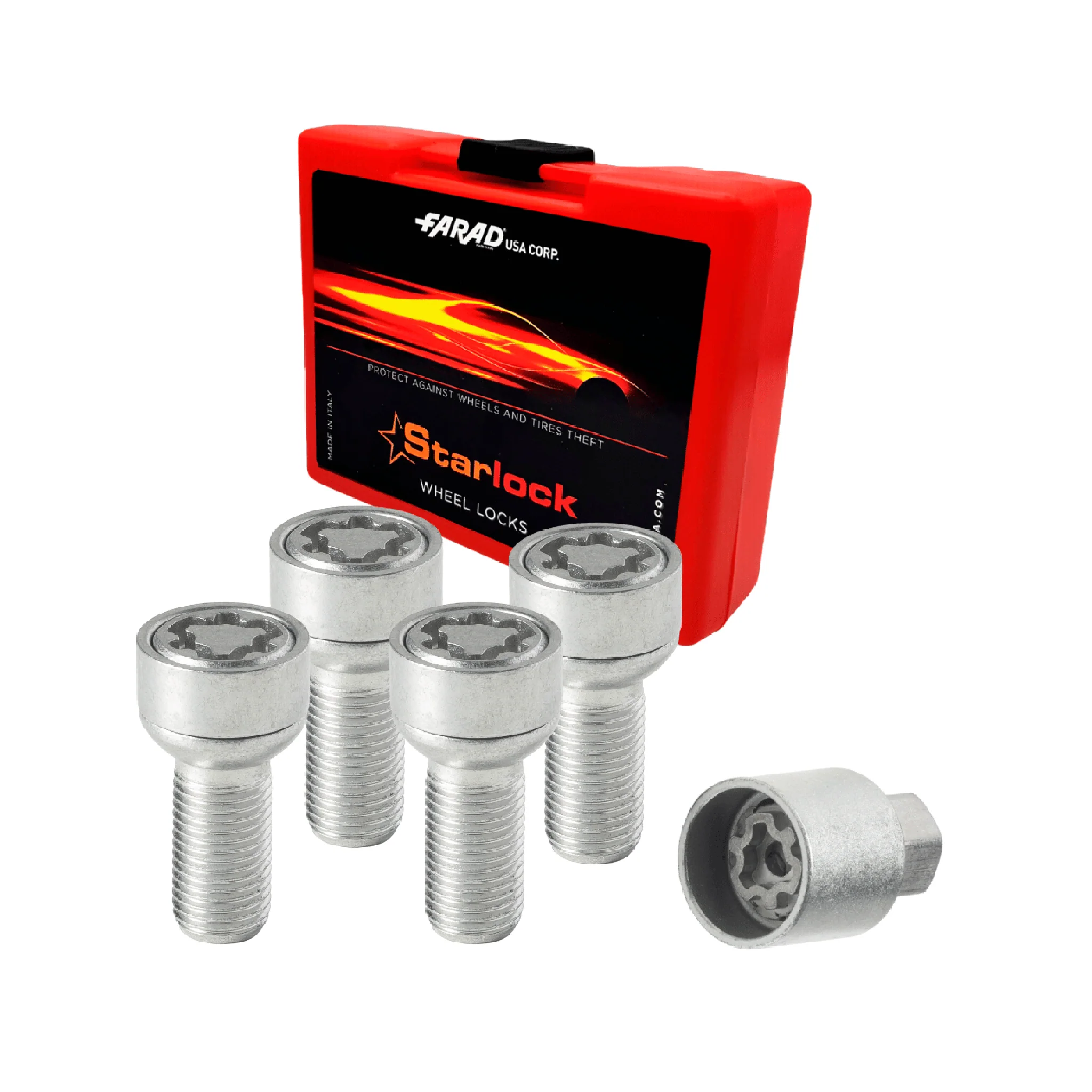 Radschloss Satz für Mercedes Klasse CL 1996-2013 Felgenschloss Silber 4x M14X1.5