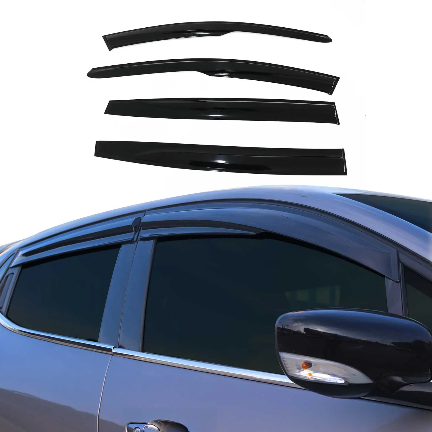 4x Windabweiser Regenabweiser für Dacia Sandero 2021-2026 Acryl Dunkel