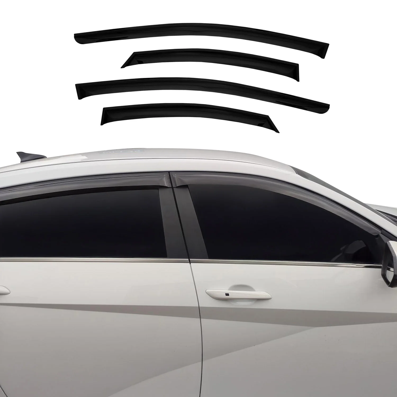 4x Windabweiser Regenabweiser für Hyundai Elantra 2021-2026 Acryl Dunkel