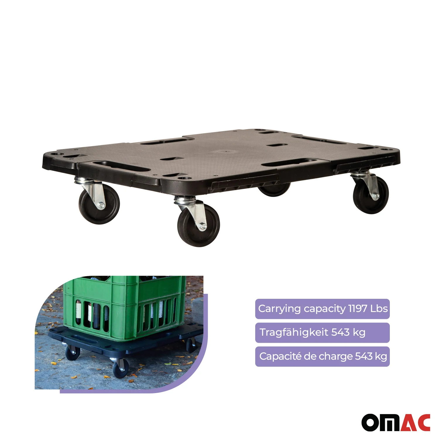 Rollbrett Transportroller Möbelroller Transporter 543 kg Möbelbeweger Trittbret - Image 7