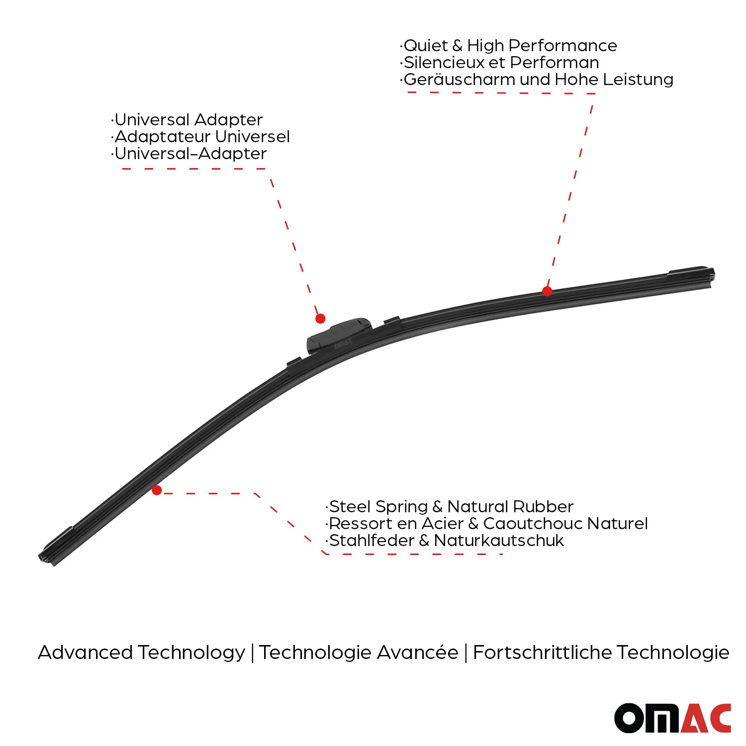 Scheibenwischer Vorne + Hinten Set für Nissan Pathfinder 2013-2021 - Image 4