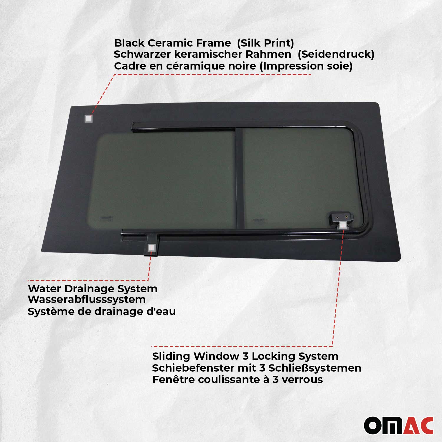 Schiebefenster für Mercedes Sprinter W906 2006-2018 Links Hinten Fenster L2 - Image 5