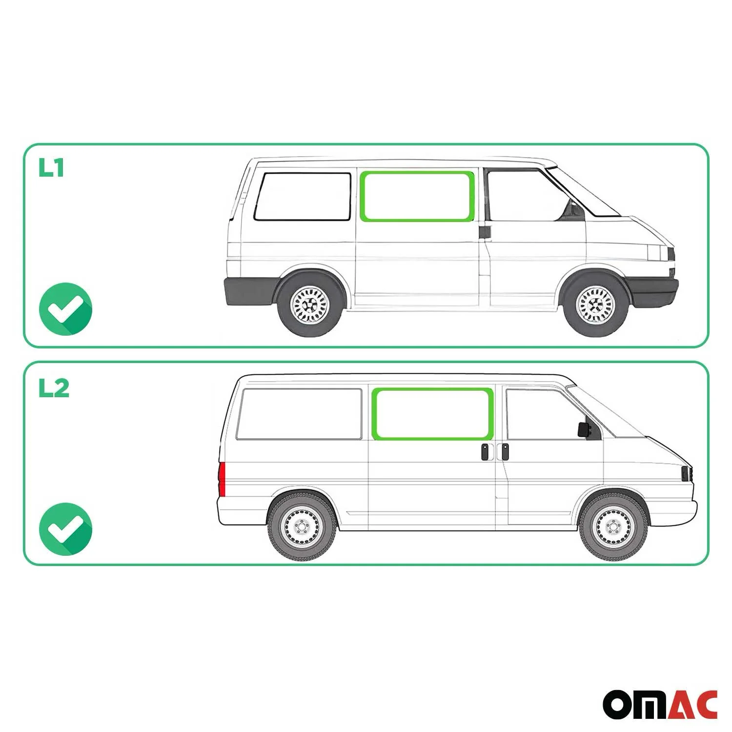 Seitenfenster Auto Fenster für VW T4 Transporter 1990-2003 Vorne Rechts L1 L2 - Image 3
