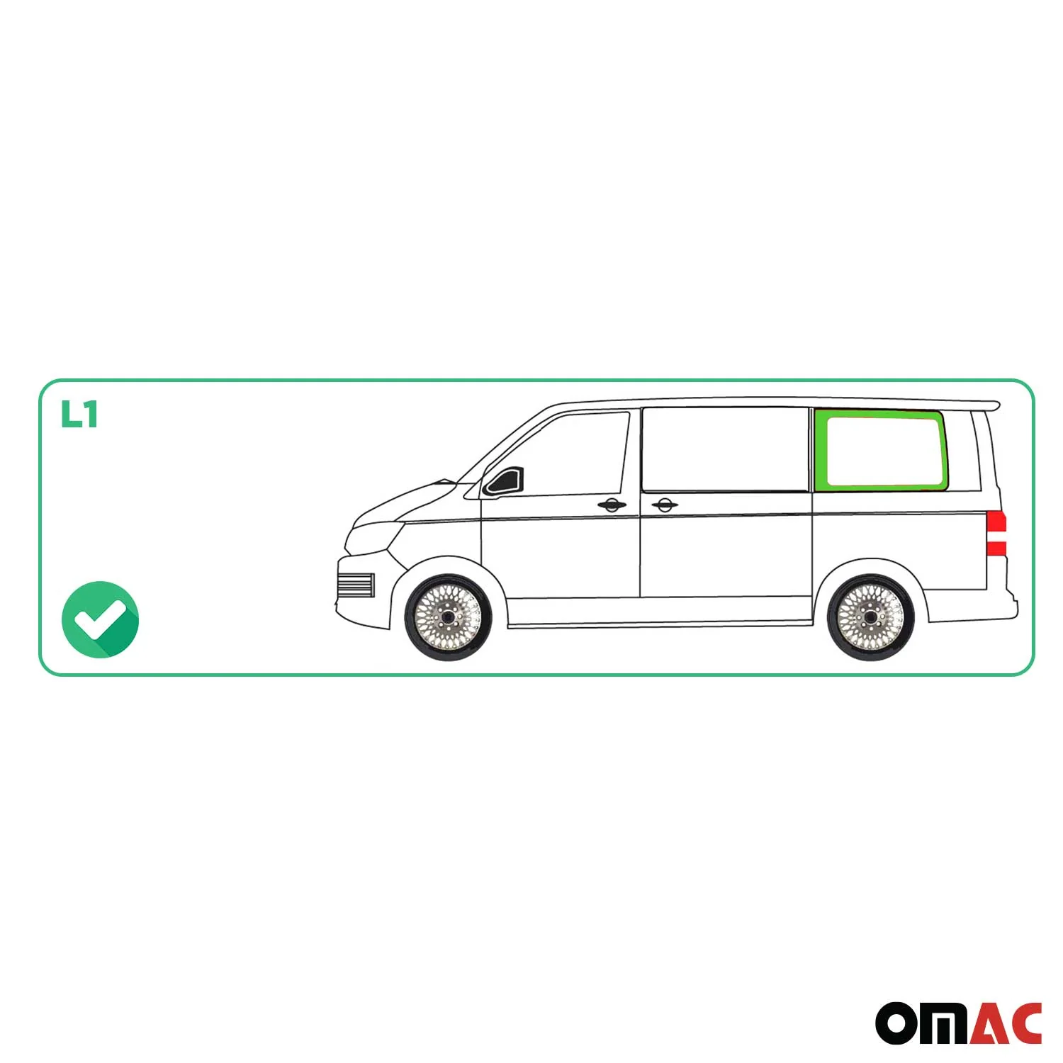 Seitenfenster Auto Seitenscheibe für VW T6 T6.1 2015-24 Links Schwarz L1 Kurzer - Image 3