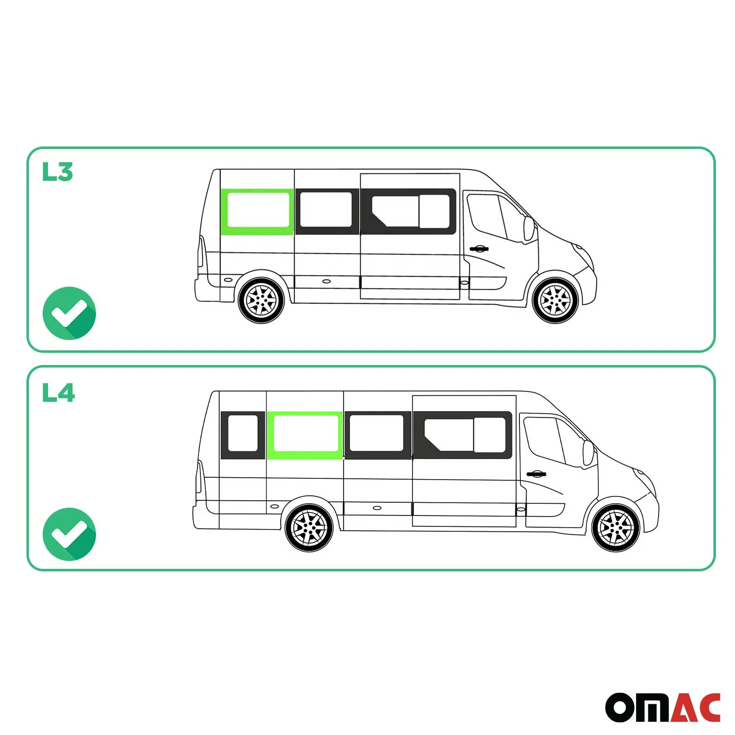 Seitenfenster Auto für Renault Master 2010-2024 Rechts L3 Mittel L4 Mitte vorne - Image 3