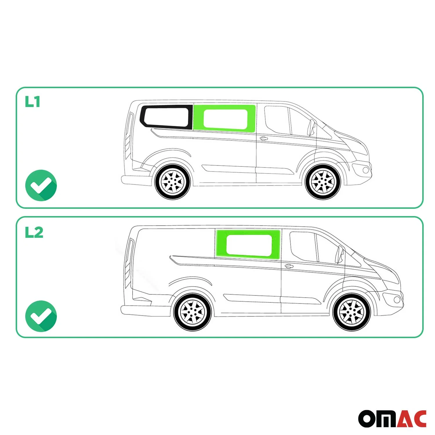 Seitenfenster Seitenscheibe für Ford Transit 2013-2024 Auto Fenster Rechts L1 L2 - Image 3