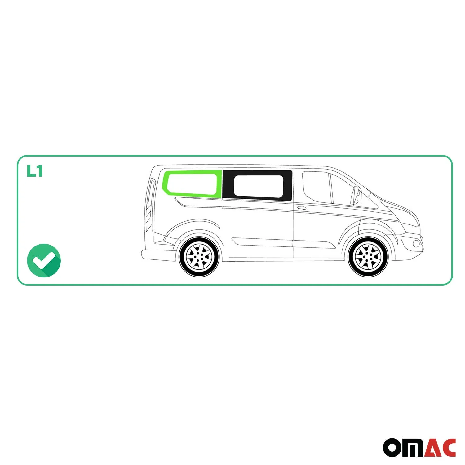 Seitenfenster Seitenscheibe für Ford Transit Custom 2013-2024 Rechts L1 Schwarz - Image 3