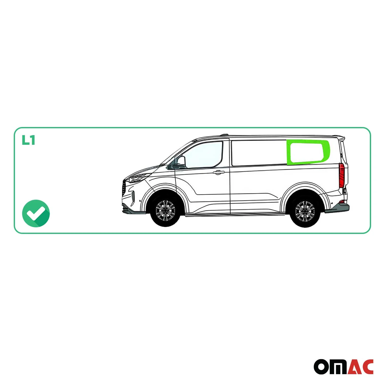 Seitenfenster Sicherheitsglas für Ford Transit Custom ab 2023 Hinten Links L1 - Image 3
