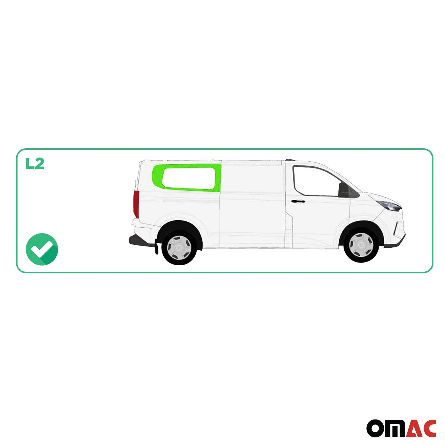 Seitenfenster Sicherheitsglas für Ford Transit Custom ab 2023 Hinten Rechts L2 - Image 3