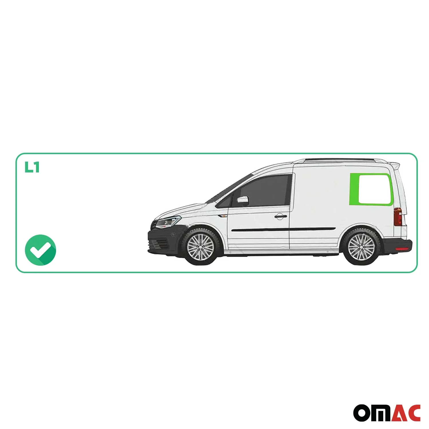 Seitenfenster Sicherheitsglas für VW Caddy 2003-2020 Hinten Fenster Links L1 - Image 3