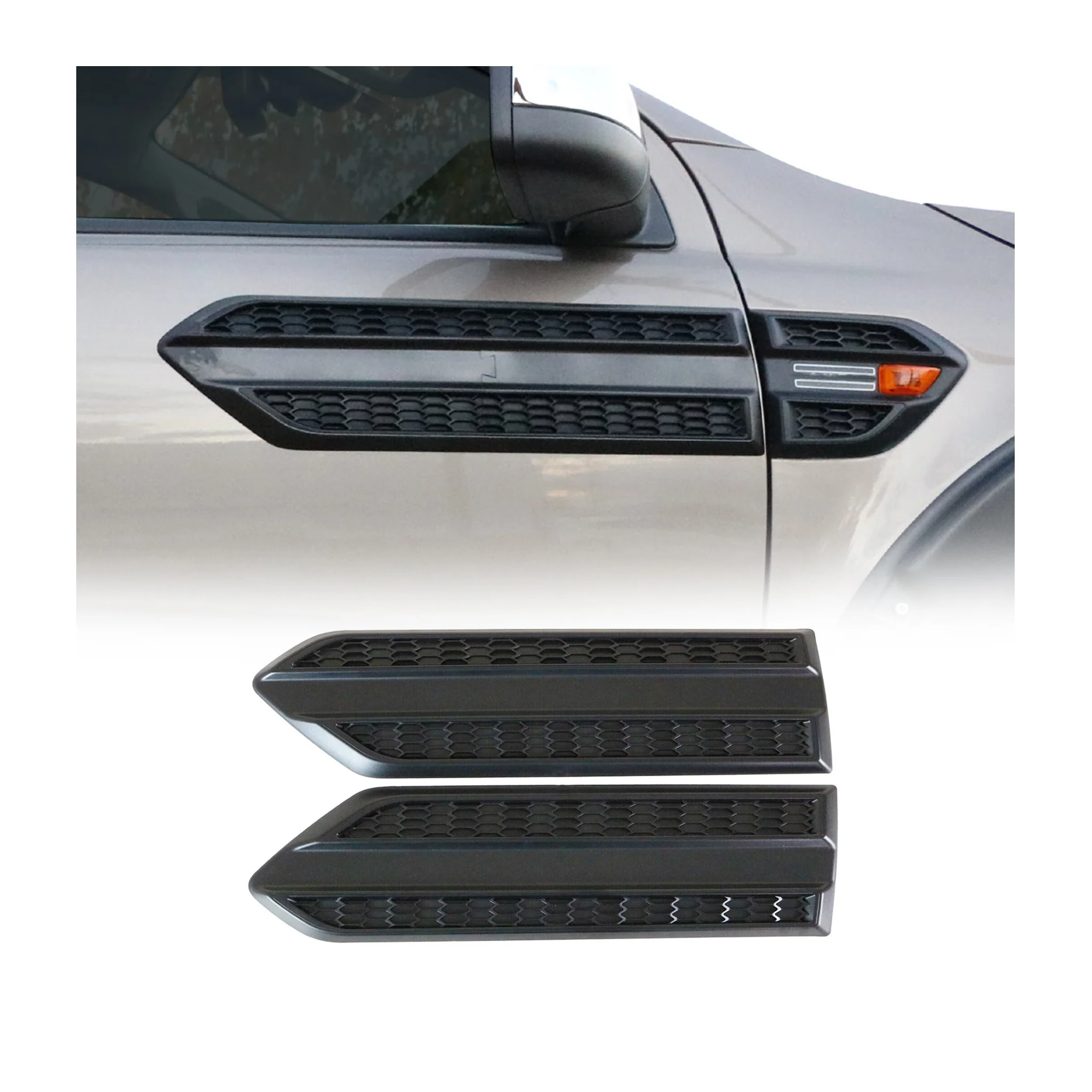 Seitentürleiste Türschutzleiste für Ford Ranger T6 P375 2015-2022 FL ABS Schwarz