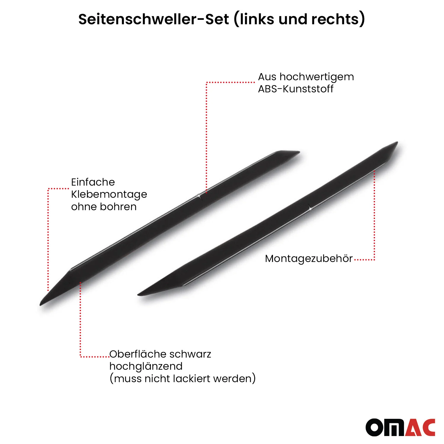 RDX Seitenschweller für Opel Zafira B 2005-2012 ABS Schwarz glänzend - Image 3