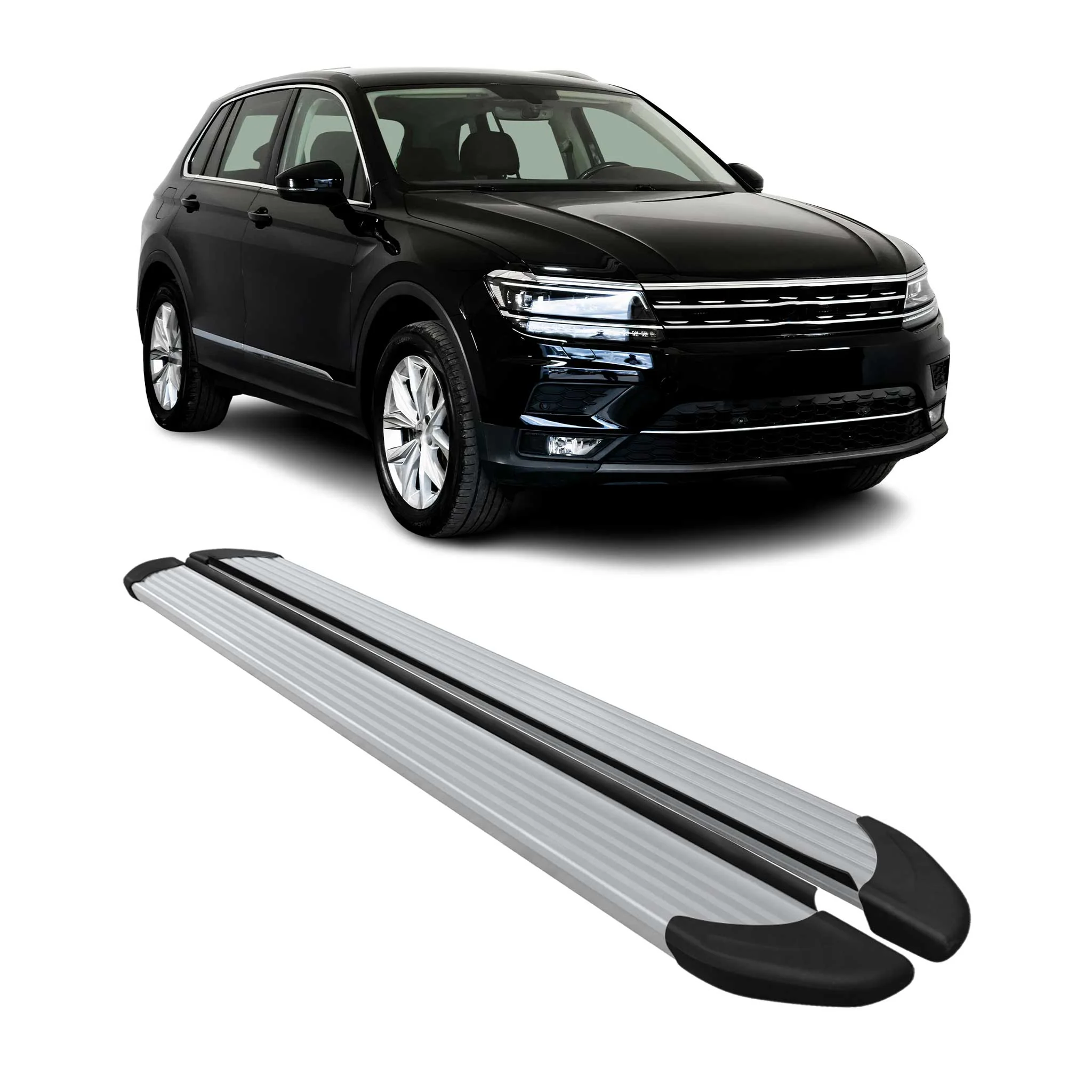 Seitenschweller Trittbretter Schweller für VW Tiguan Allspace 2016-2023 Grau Alu