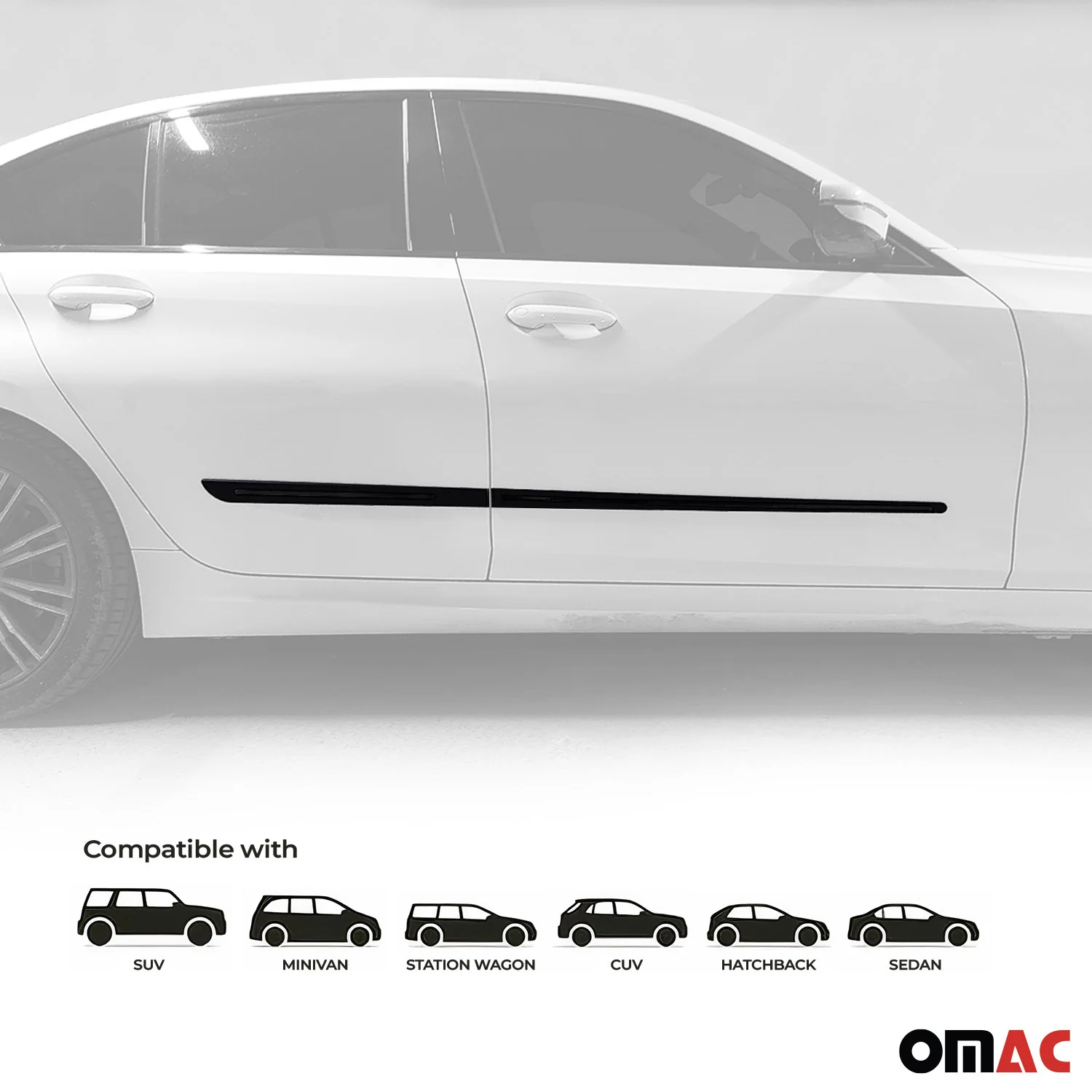 Seitentürleiste Türschutzleiste für Audi Polypropylene Schwarz 4x - Image 7