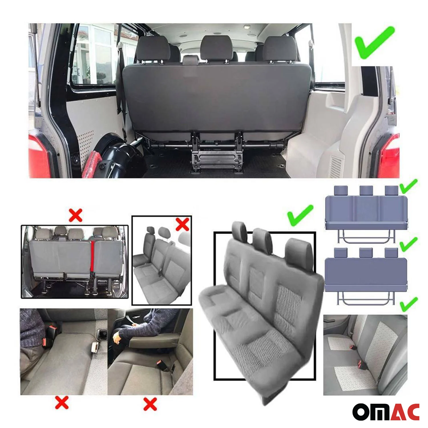 Schonbezüge Sitzschoner Sitzbezüge für Fiat Doblo Scudo Ulysse Ducato Rot 5Sitze - Image 4
