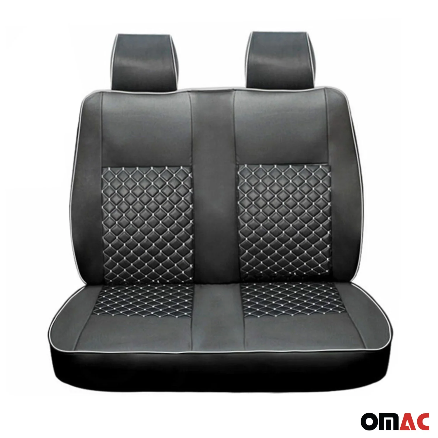 Sitzbezüge Schonbezüge für Ford Transit 2010-2013 Kunstleder Schwarz Weiß 2+1 - Image 8