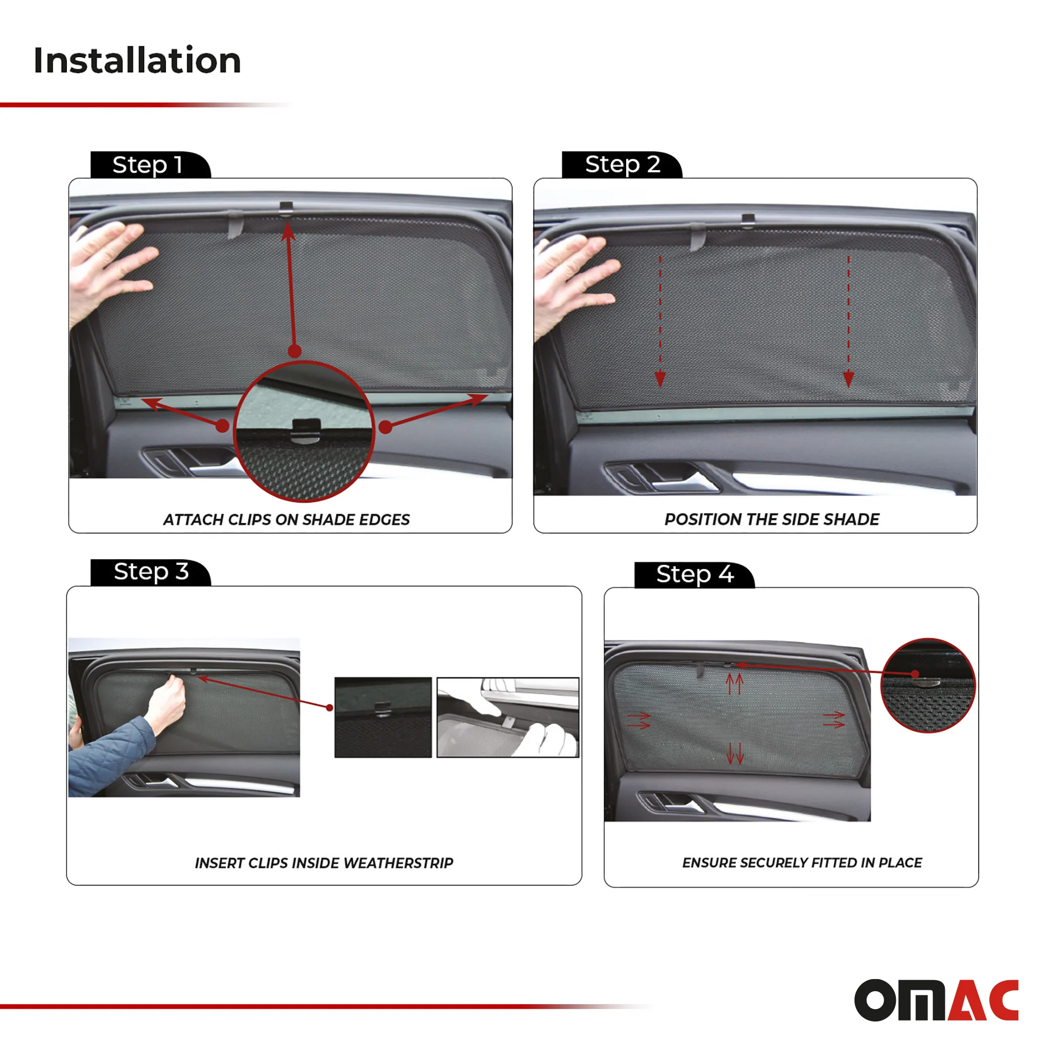 Sonnenschutz Blenden für VW Touareg 2003-2010 hintere Türen 2tlg - Image 5