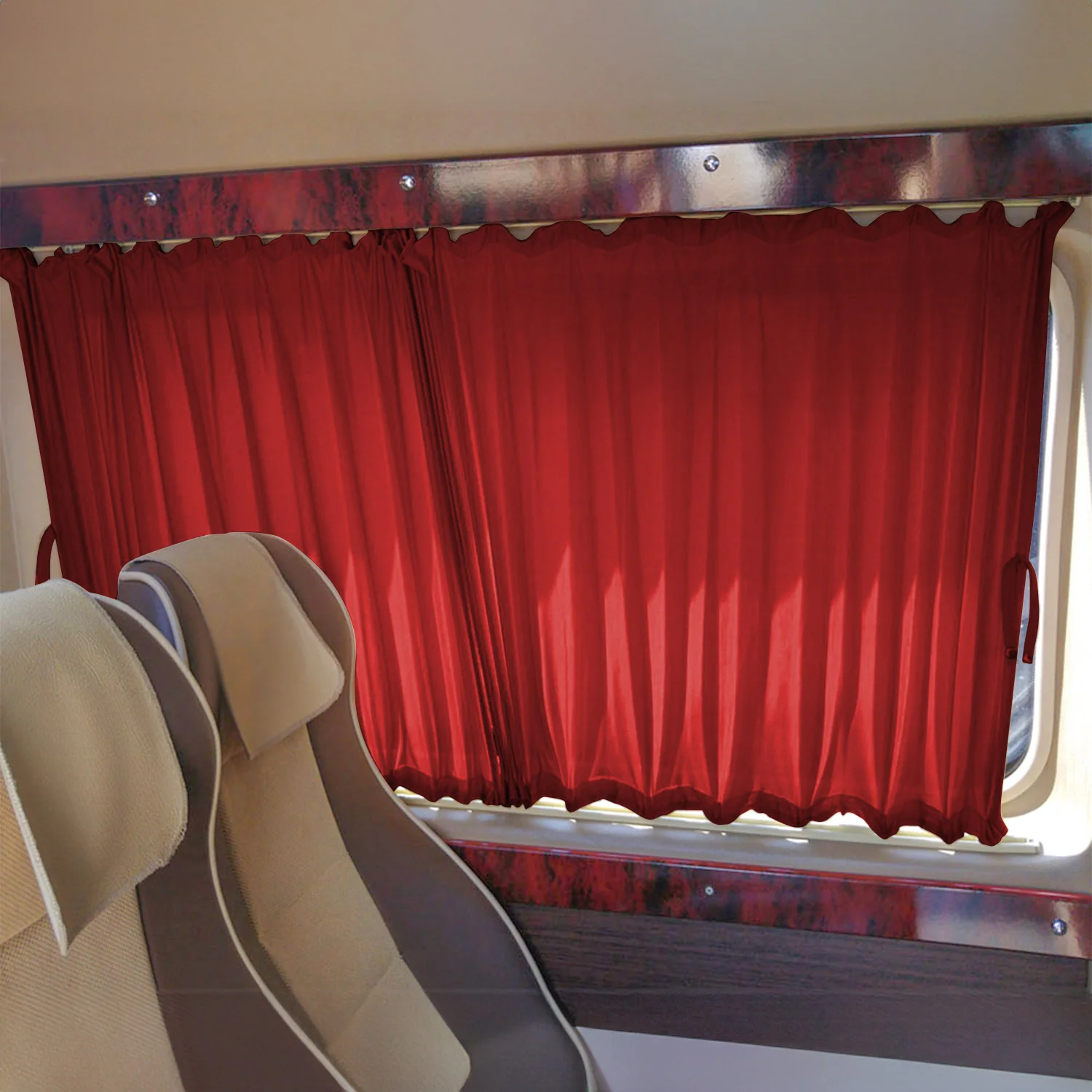 Sonnenschutz Gardinen MAß Vorhänge für Ford Transit 2006-2014 Kurzer Rot 6x - Image 2