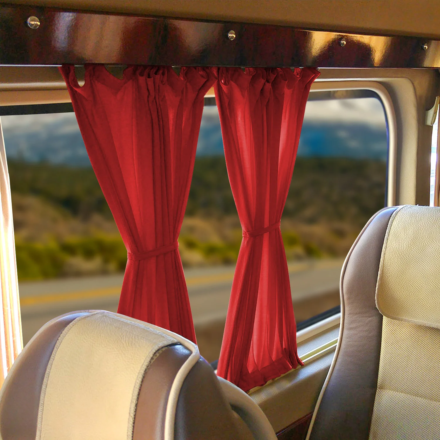 Sonnenschutz MAß Gardine für Ford Transit 2006-2014 Mittel Doppelhecktür Rot 6x - Image 7