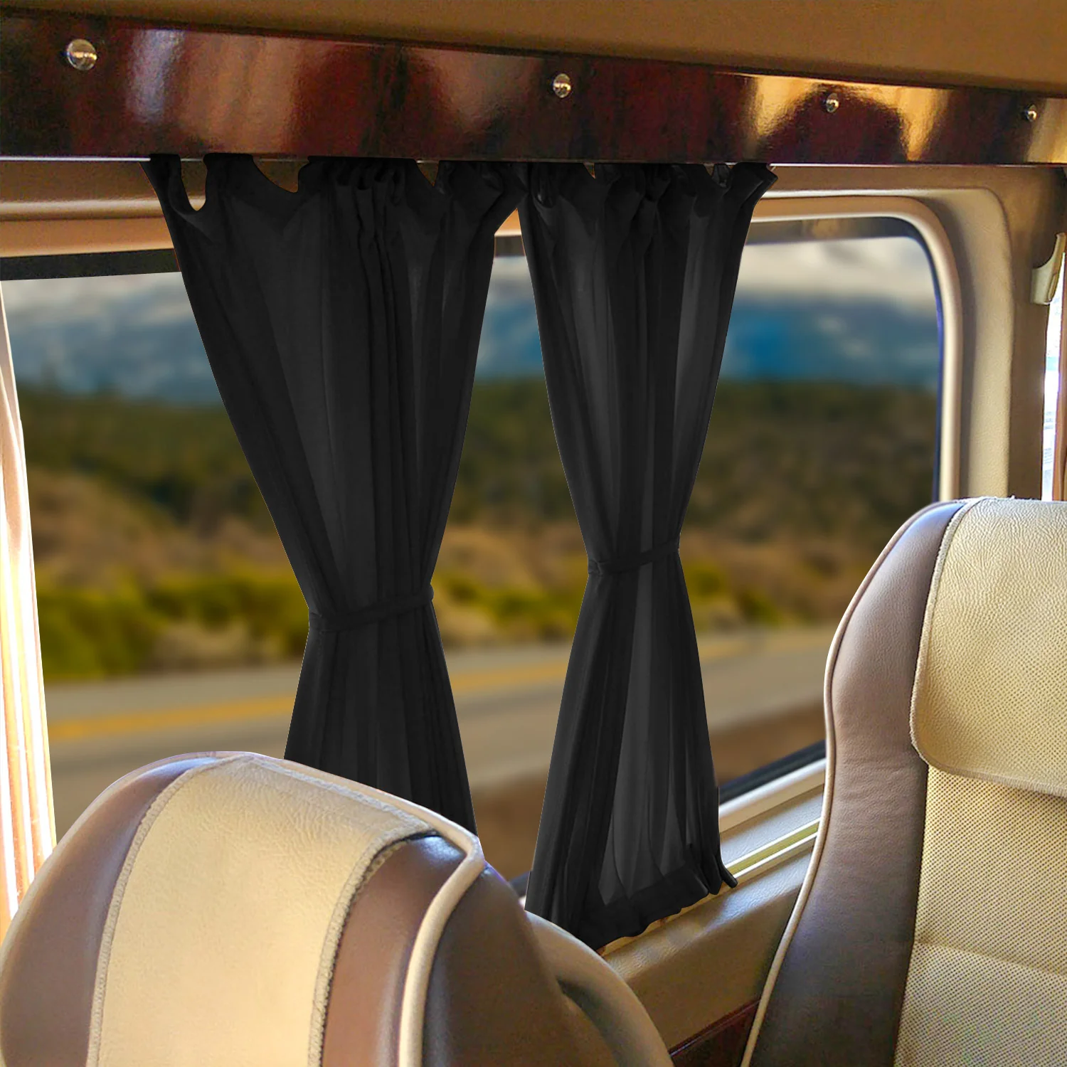 Sonnenschutz MAß Gardinen Vorhänge für Mercedes Vito 2003-2014 Langer Schwarz 6x - Image 7