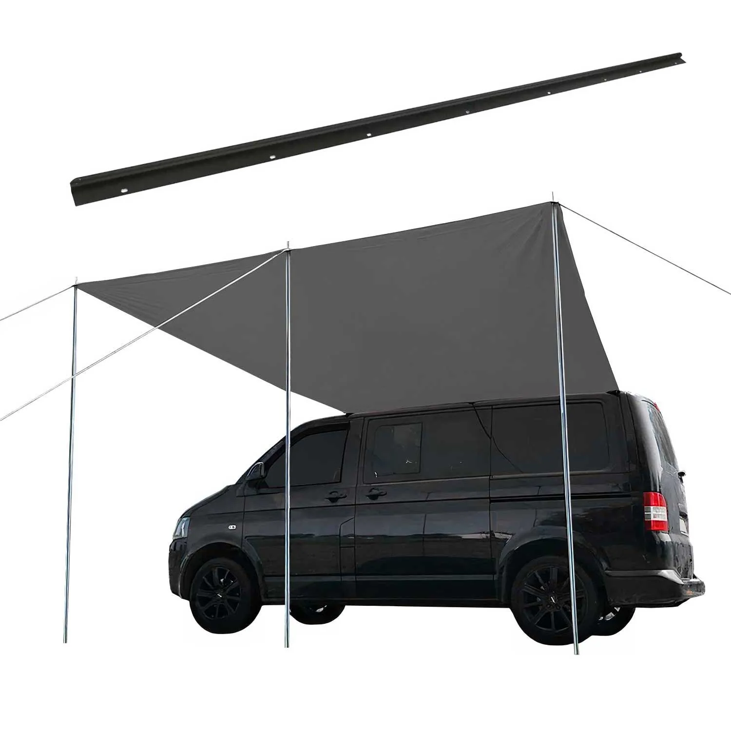 Sonnensegel Kederschiene Vorzelt Satz für Ford Tourneo Custom 2012-23 L2 Schwarz