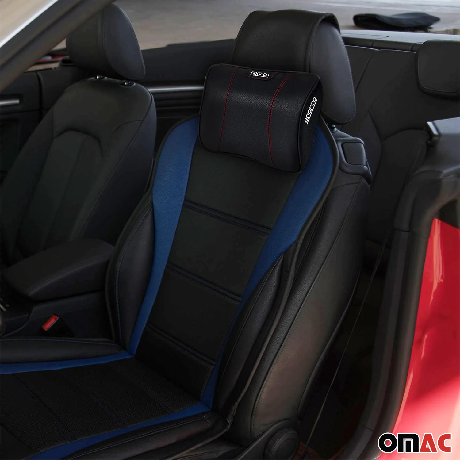 SPARCO Auto Nackenkissen Reisekissen Schwarz Ergonomische Memory-Schaum Kissen - Image 5