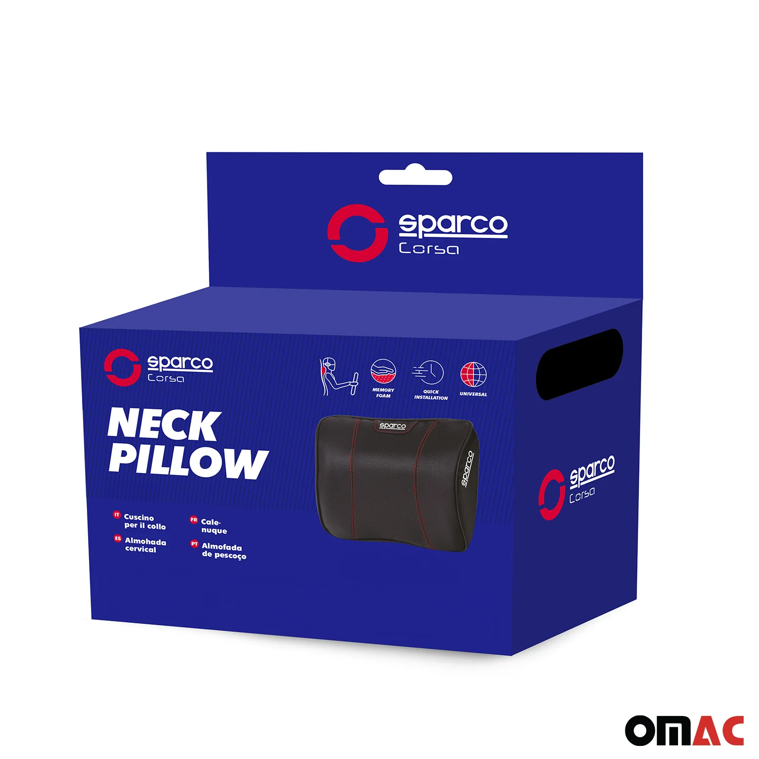 SPARCO Auto Nackenkissen Reisekissen Schwarz Ergonomische Memory-Schaum Kissen - Image 7